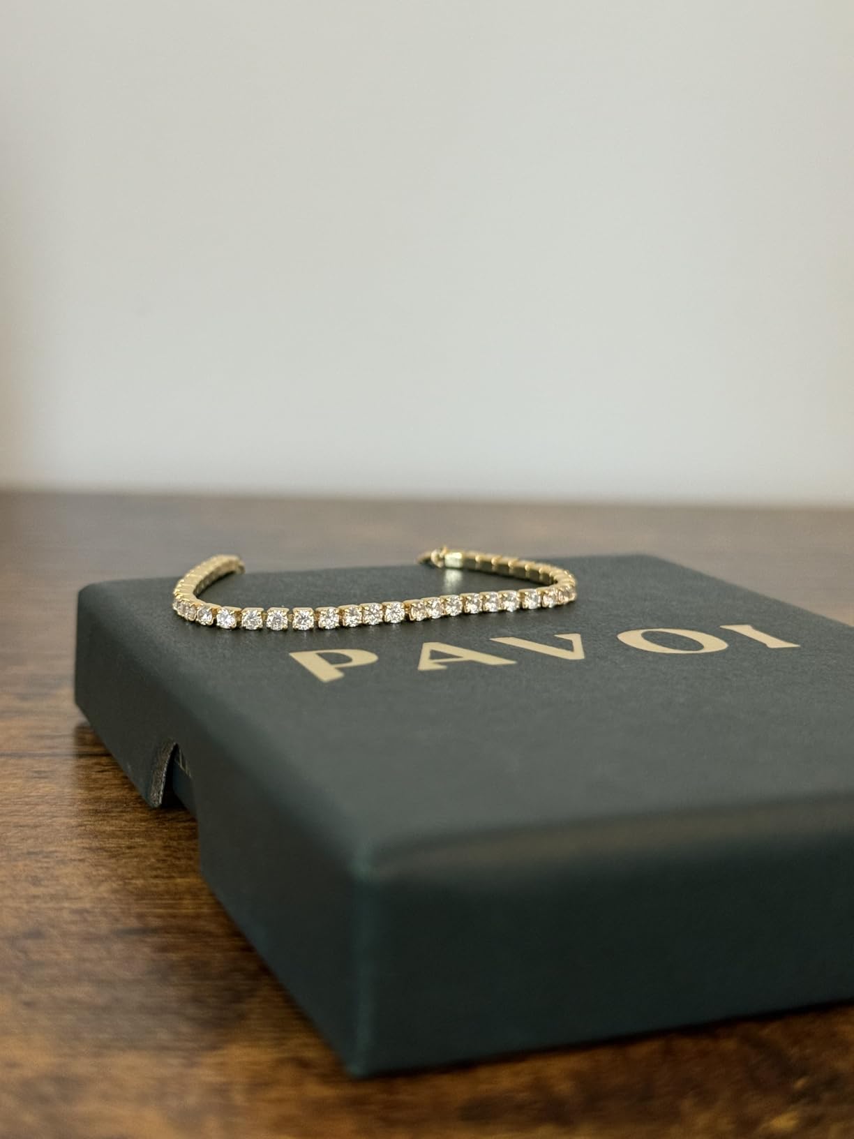 PAVOI 14K Gold Plated Cubic Zirconia Classic Tennis Bracelet for Women | Adjustable Slider customer photo 2
