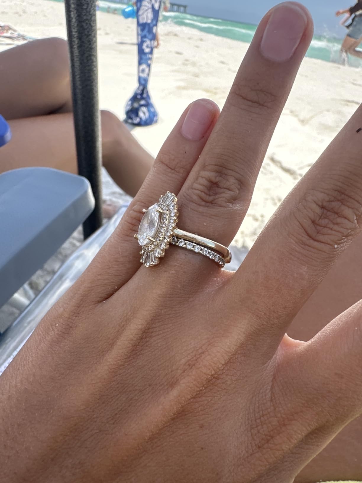 PAVOI 14K Gold Plated Eternity Ring | Stackable Cubic Zirconia Gold Band Ring | Dainty Diamond-Inspired Womens Wedding Jewelry customer photo 1