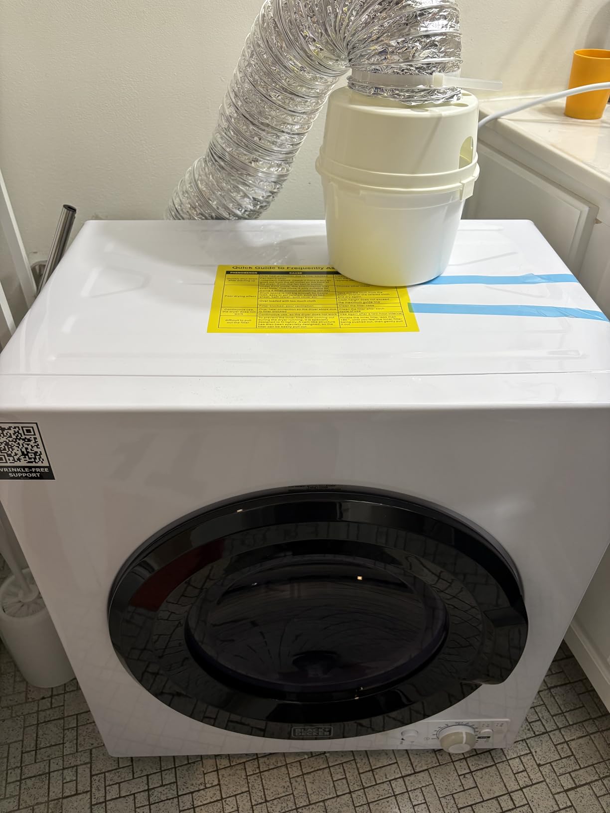 BLACK+DECKER BCED37 Compact Dryer for Standard Wall Outlet, Small, 4 Modes, Load Volume 13.2 lbs., White customer photo 2