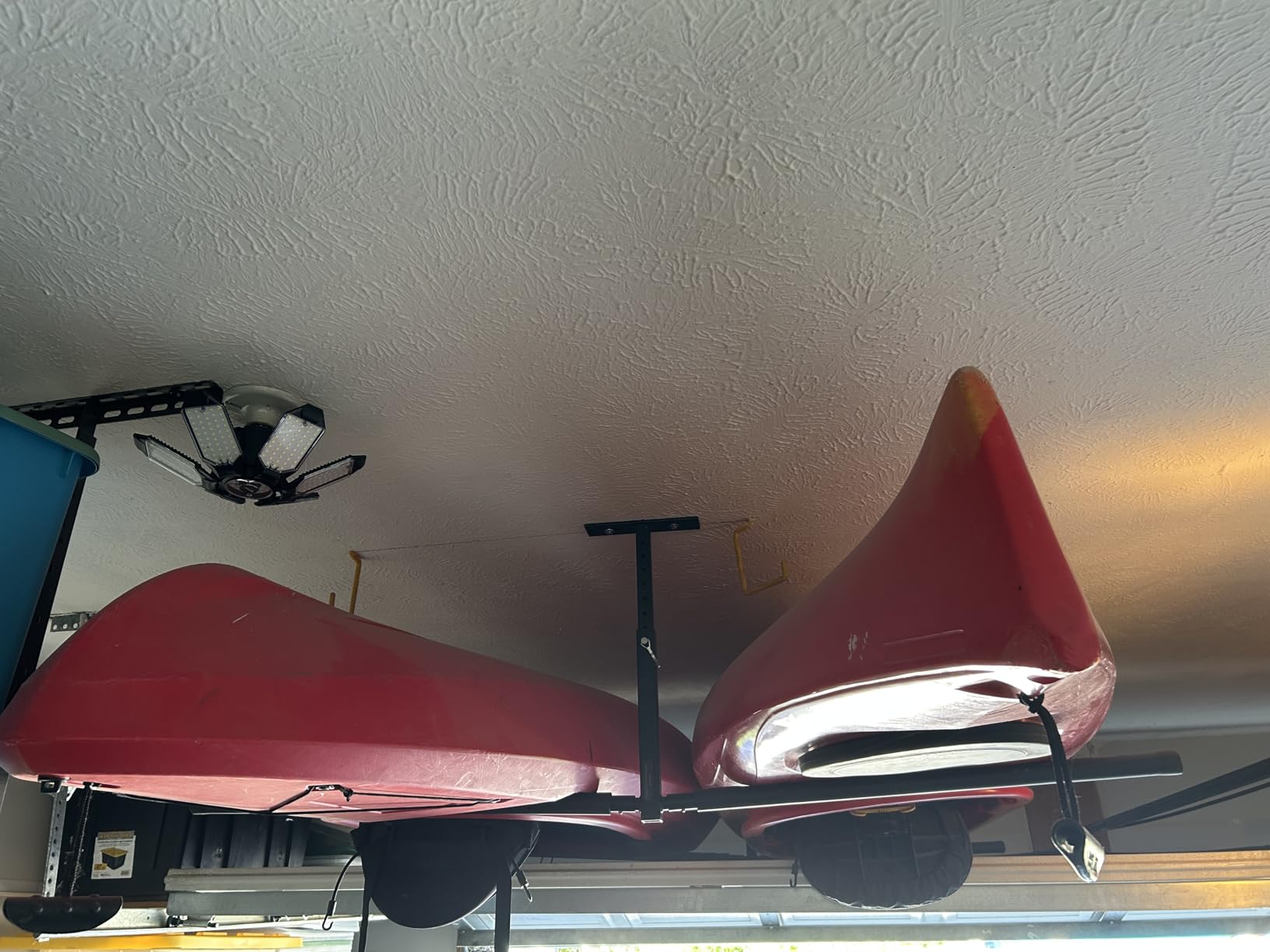 StoreYourBoard Standup Paddle Board and Surfboard Garage Storage Rack - Adjustable Ceiling Mount Hanger for SUP Storage, Heavy Duty Overhead Paddleboard Organizer for Garage, Space Saving Rack customer photo 1