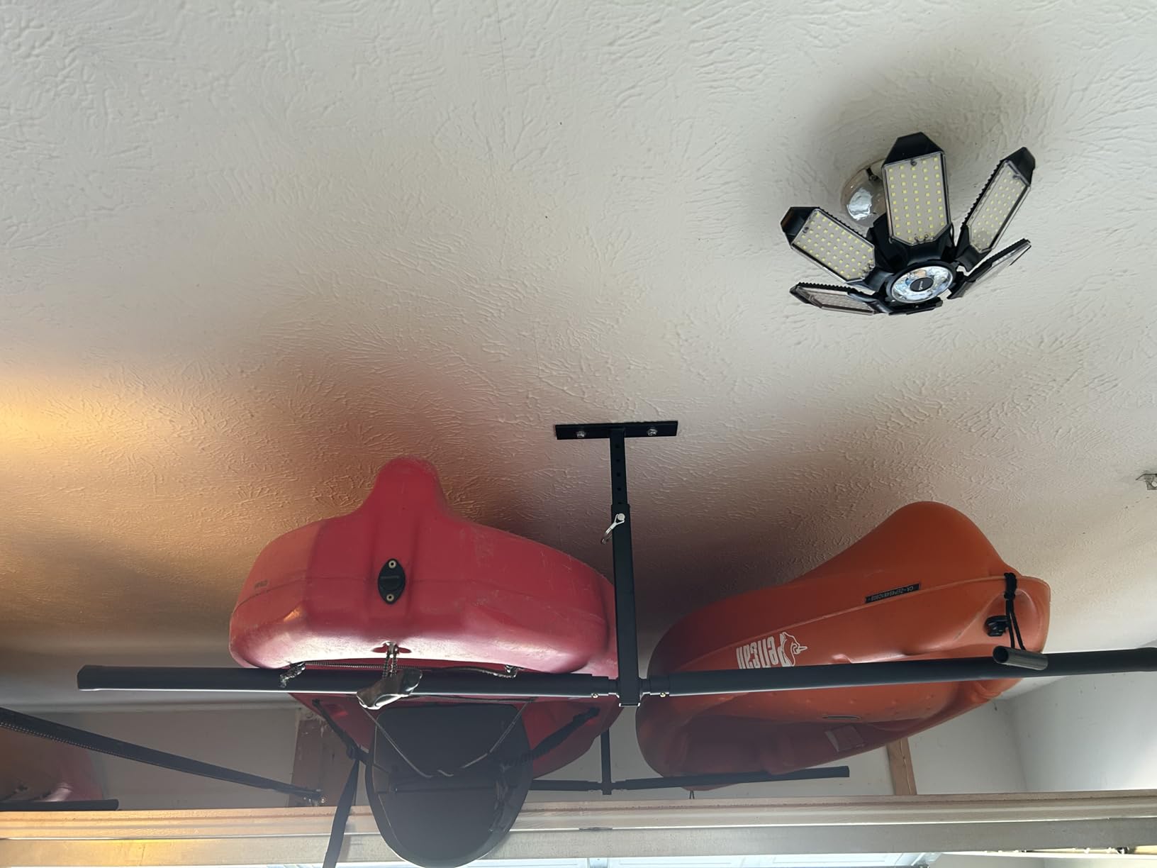 StoreYourBoard Standup Paddle Board and Surfboard Garage Storage Rack - Adjustable Ceiling Mount Hanger for SUP Storage, Heavy Duty Overhead Paddleboard Organizer for Garage, Space Saving Rack customer photo 2