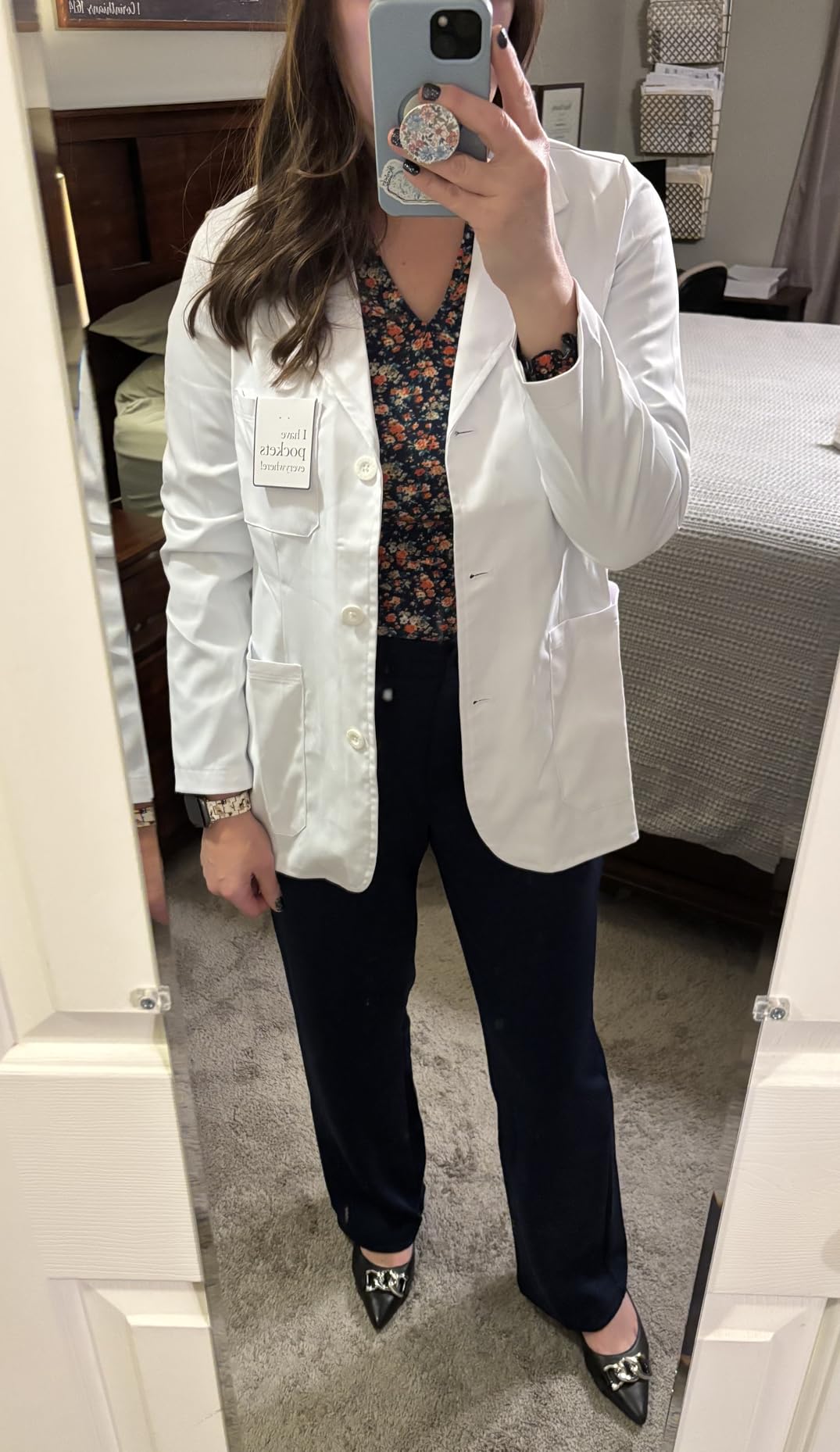 Healing Hands Women's Lab Coat with 4 Pockets, Moisture Wicking & 2-Way Stretch Fabric, Button Front Consultation Coat 5160 customer photo 1