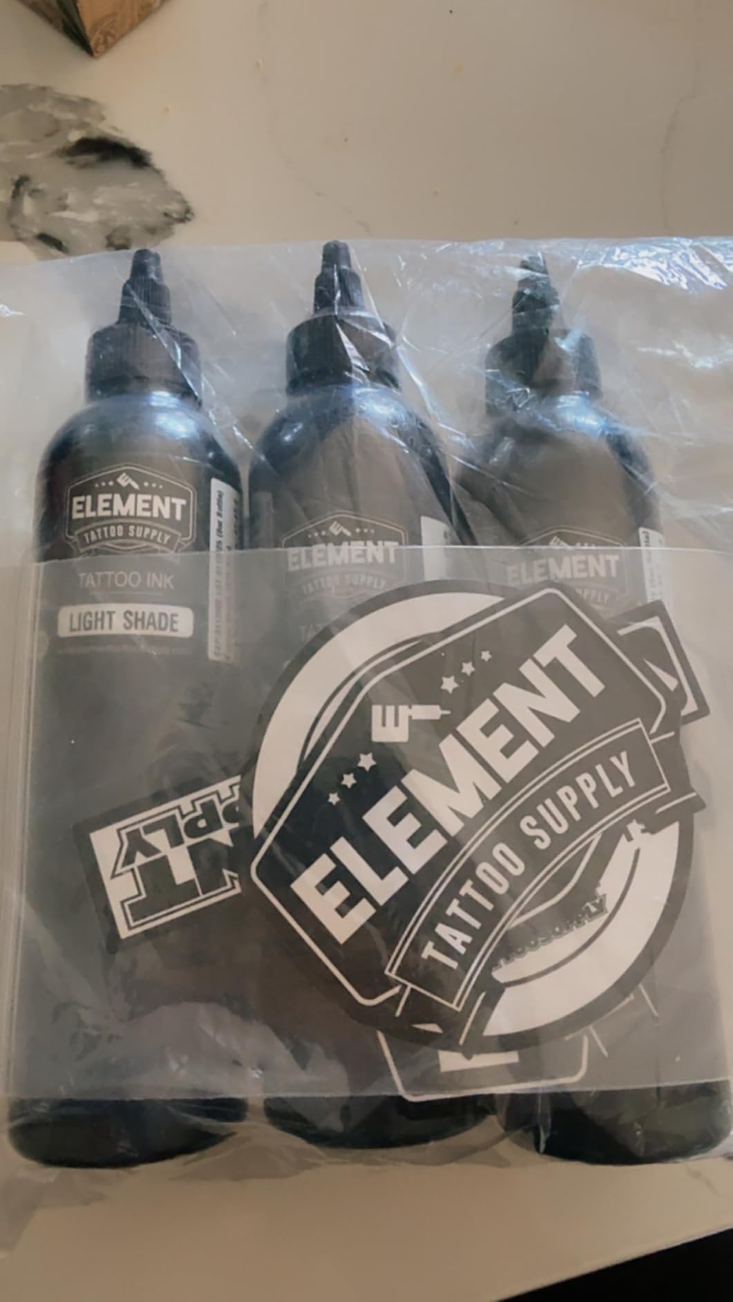 Element Tattoo Supply Greywash Tattoo Ink Set Light Medium Dark Blend Nighthawk Black Element White Formula for Shading Outlining Mixing Tattoo Work 1oz Bottle 5 Bottles customer photo 1
