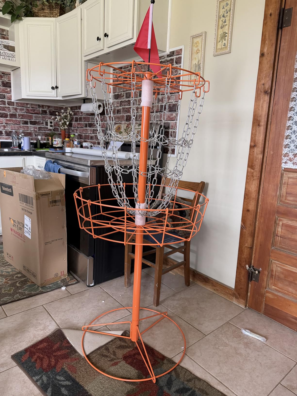 Yaheetech Disc Golf Basket Portable Disc Golf Practice Set 12/24 Chain w/Basket Target and Double Steel Chains for Outdoor customer photo 1