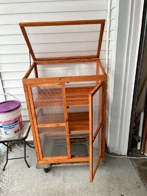 MCombo Wooden Cold Frame Greenhouse, Raised Flower Planter Shelf Protection for Outdoor Indoor Use, 0760 (Orange) customer photo 1