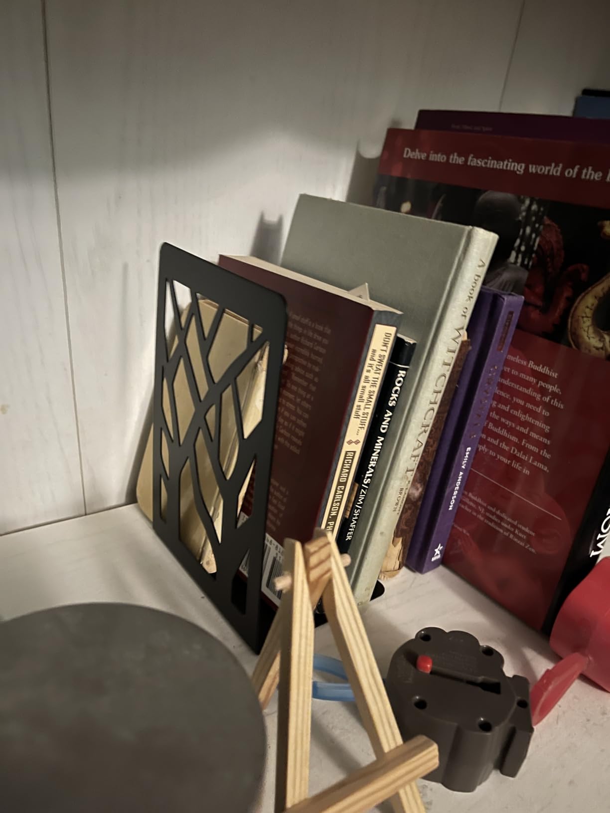 MaxGear Book Ends Tree Design Modern Bookends for Shelves, Non-Skid Book Holder, Heavy Duty Metal Book Storage for Books/CDs, Decorative Book Stopper for Home, 7 x 4.7 x 3.5