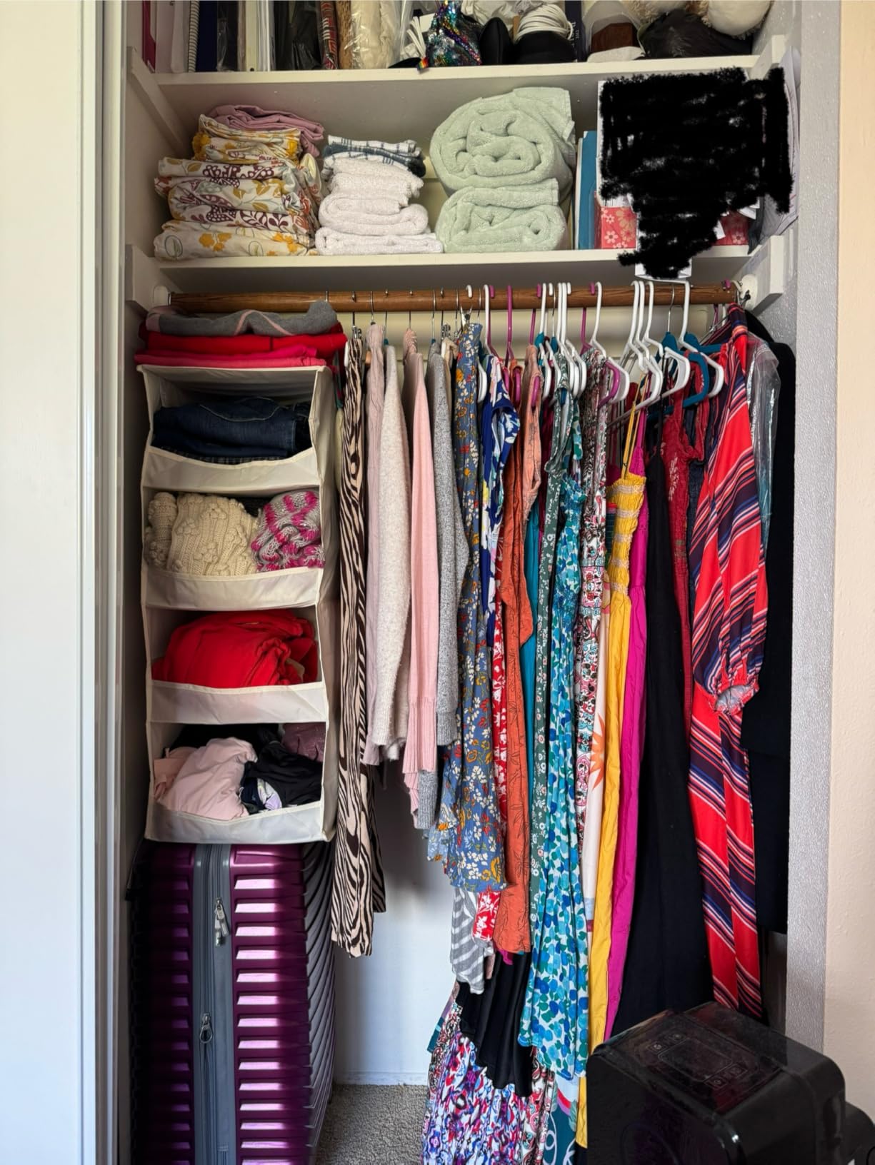 GRANNY SAYS 3-Shelf Hanging Closet Organizer and Storage, Collapsible Hanging Closet Shelves, Hanging Organizer for Closet & RV, Gray, 29.5