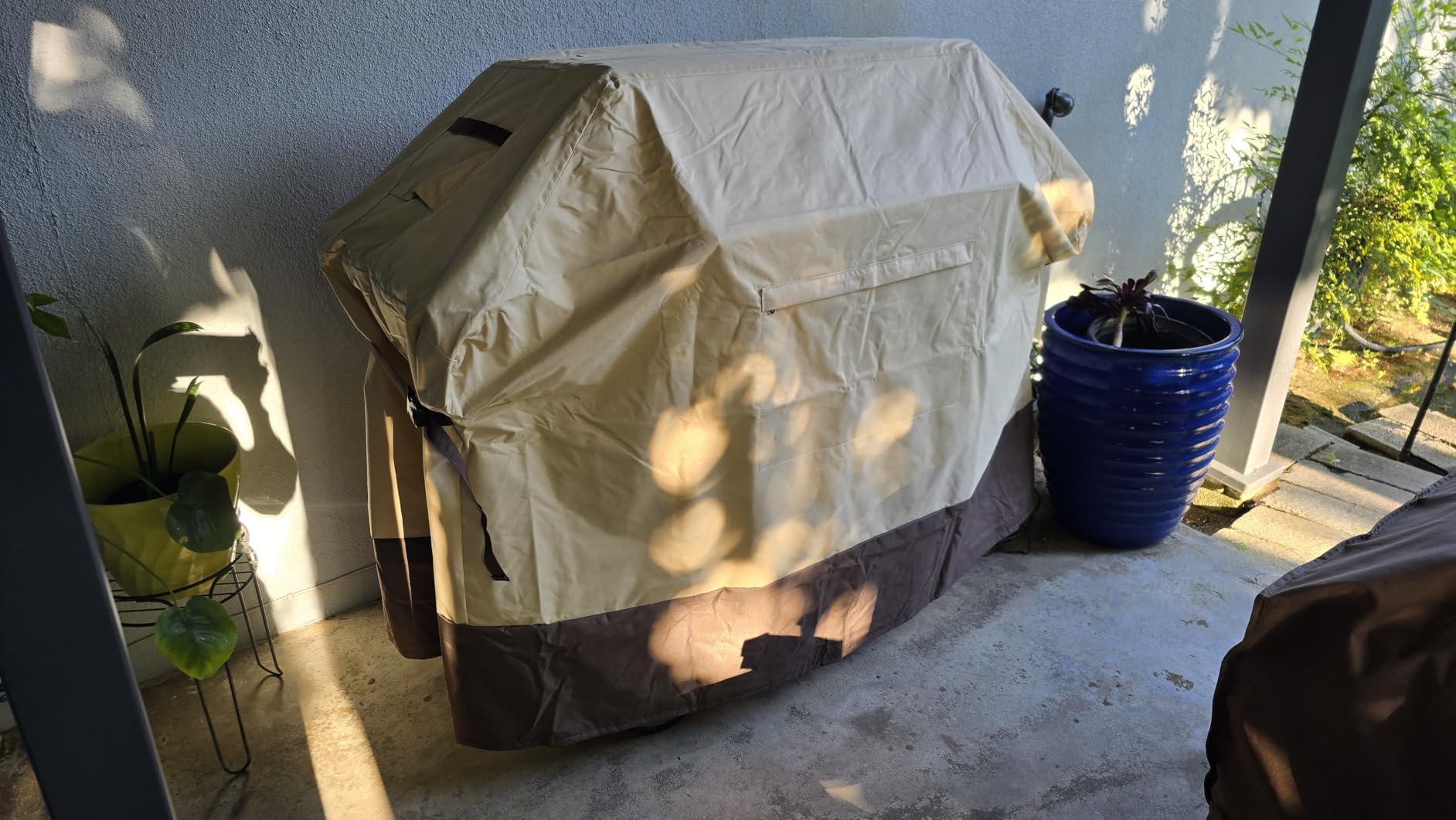 Vailge Grill Cover for Outdoor Grill, 58-inch Waterproof BBQ Cover,600D Heavy Duty Gas Grill Cover, UV & Dust & Rip & Fading Resistant,Suitable for Weber, Brinkmann, Char Broil Grills and More,Beige customer photo 1