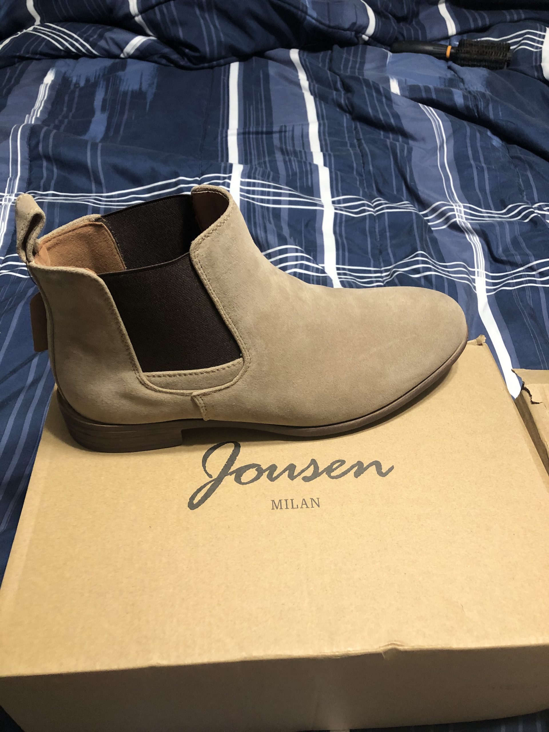 Jousen Men's Chelsea Boots Lightweight Casual Chukka Ankle Boots Classic Elastic Dress Boots For Men customer photo 2