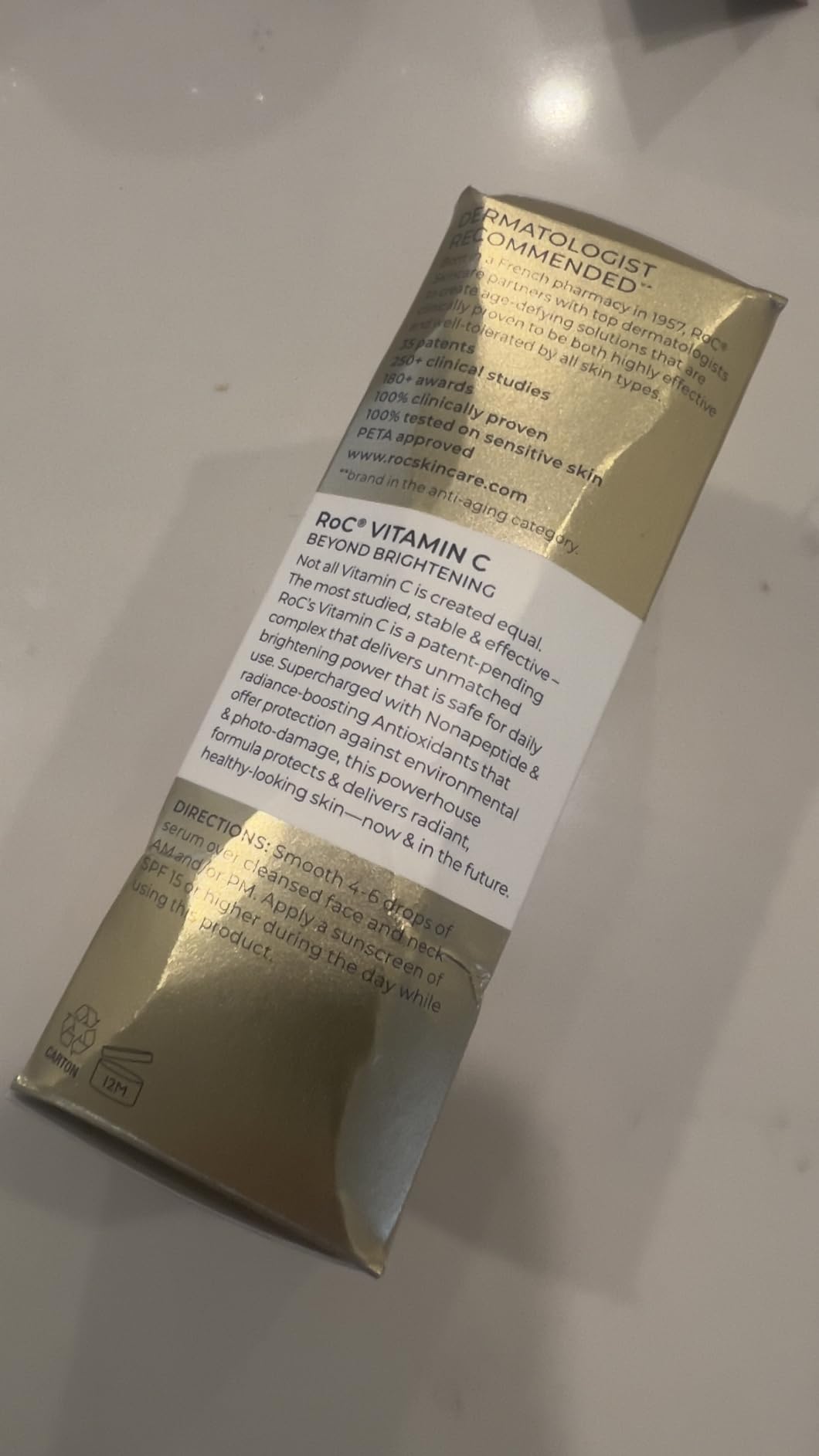 RoC Multi Correxion Revive + Glow 10% Active Vitamin C Serum for Face, Daily Anti-Aging Wrinkle and Skin Tone Skin Care Treatment, Brightening Serum, 1 Fluid Ounce (Packaging May Vary) customer photo 1