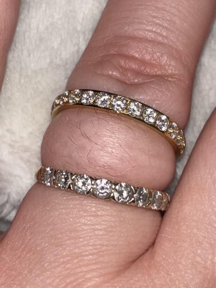 3mm Women Titanium Engagement Ring Half Cubic Zirconia Eternity Wedding Band Size 3-13 customer photo 2