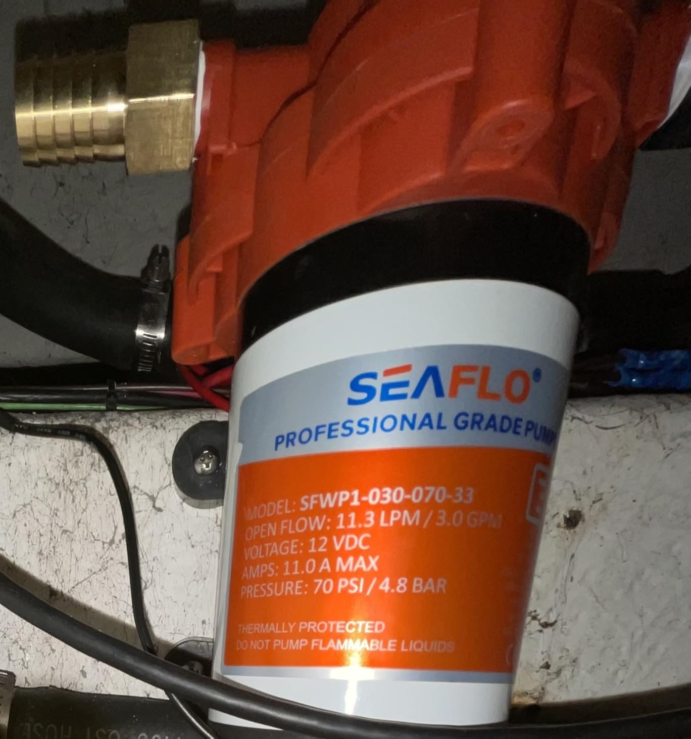 SEAFLO 33 Series Washdown Deck Wash Pump Kit - 12V DC, 3.0 GPM, 70 PSI, Heavy Duty Pressure Switch, for RV, Boat, Marine, Yacht, Freshwater, and Saltwater Applications | 4-Year Warranty customer photo 2