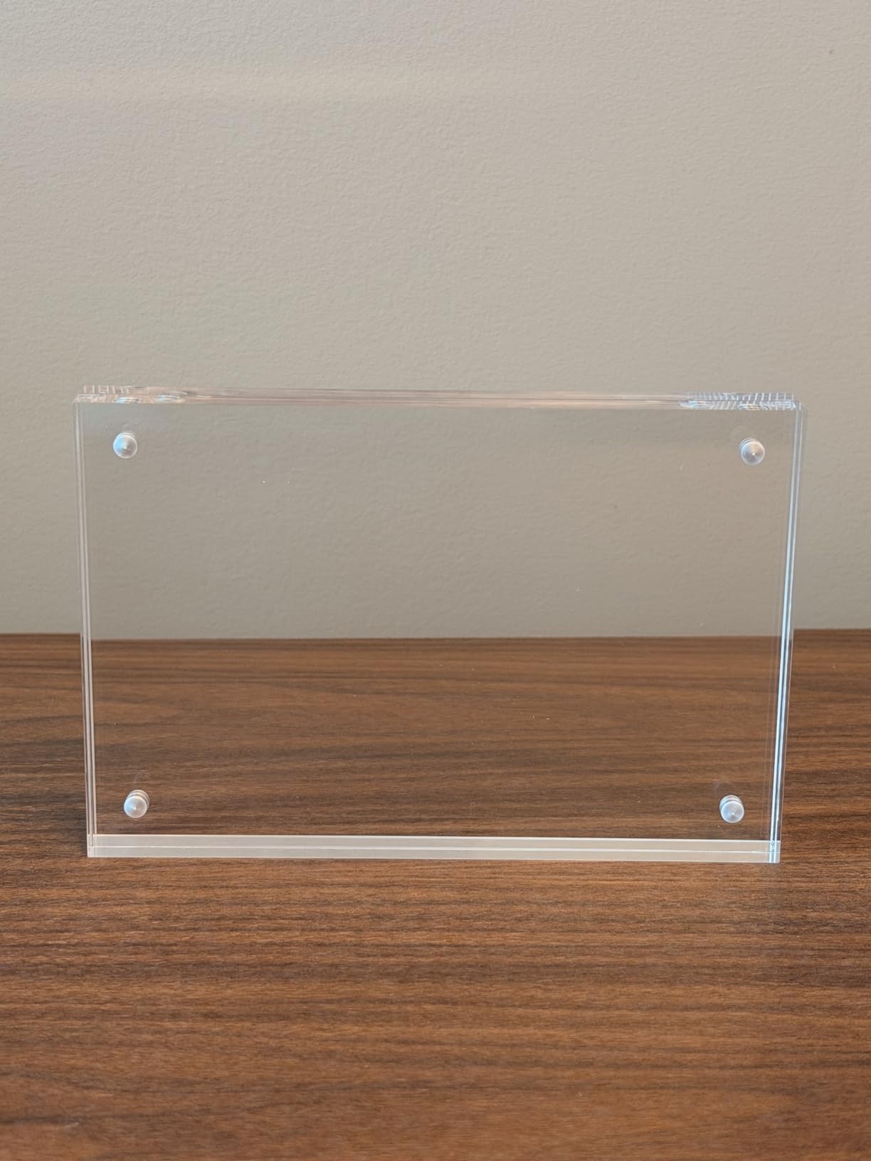AITEE 4x6 Acrylic Picture Frames 3 Pack, 20% Thicker Block, Clear Picture Frames Freestanding Double Sided Magnetic Acrylic Lucite Frameless Transparent Square Frame Gift for Desktop Display customer photo 1