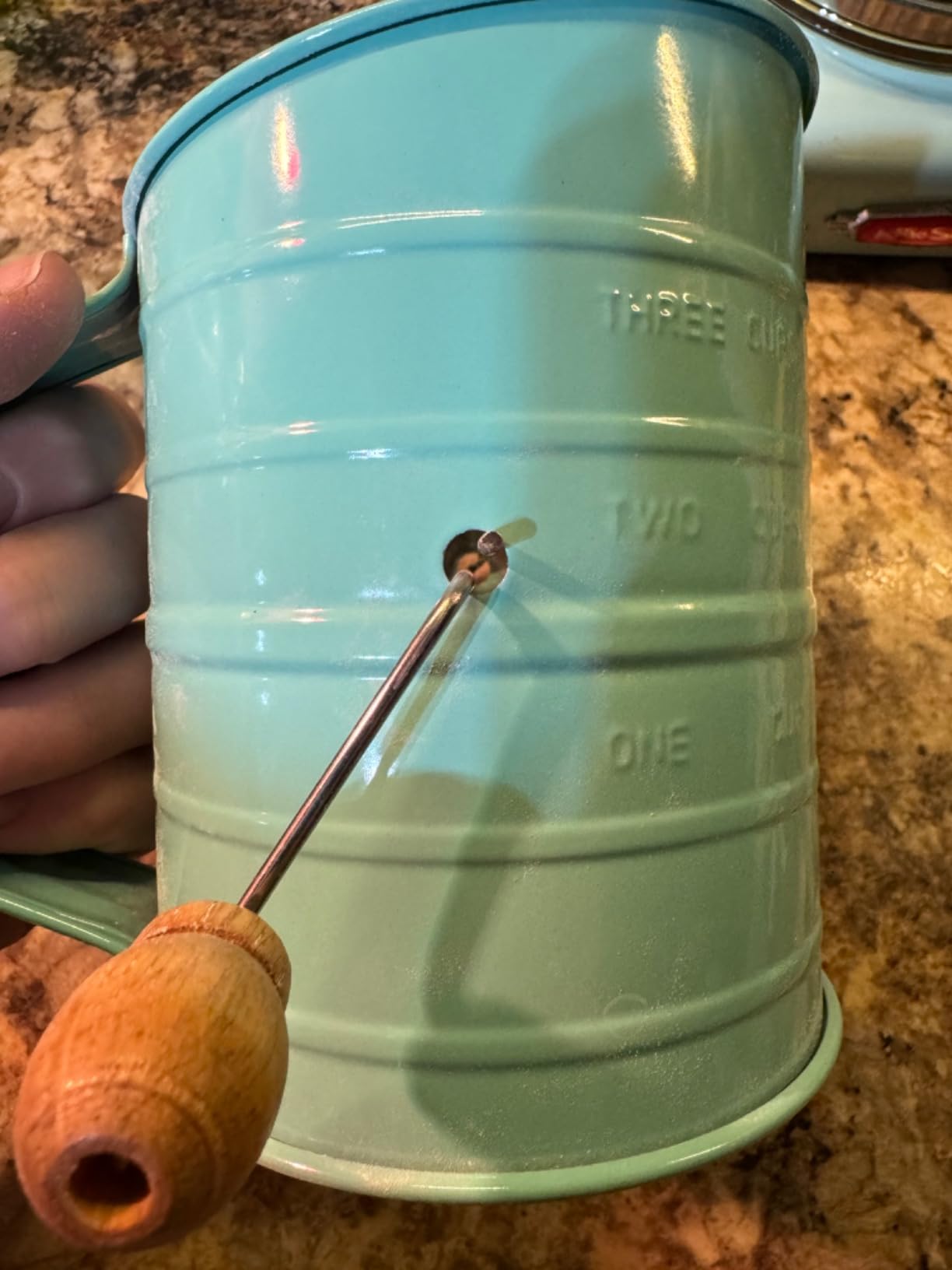 Webake Flour Sifter 3 Cup Stainless Steel Baking Sifter with Rotary Hand Crank customer photo 2
