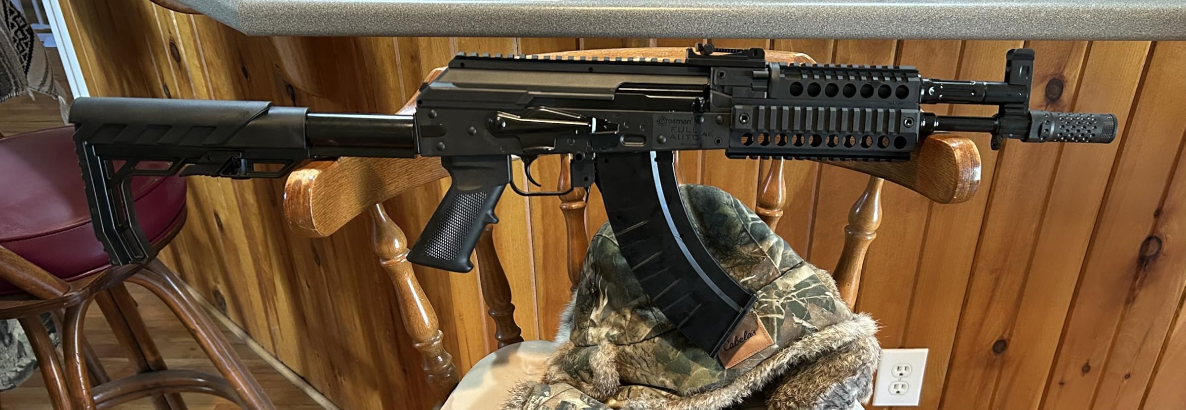 Crosman CAK1 Full Auto CO2-Powered BB Air Rifle with 28-Round Magazine - Selectable Full or Semi-Auto, 430 FPS, Foldable Stock - Black customer photo 1