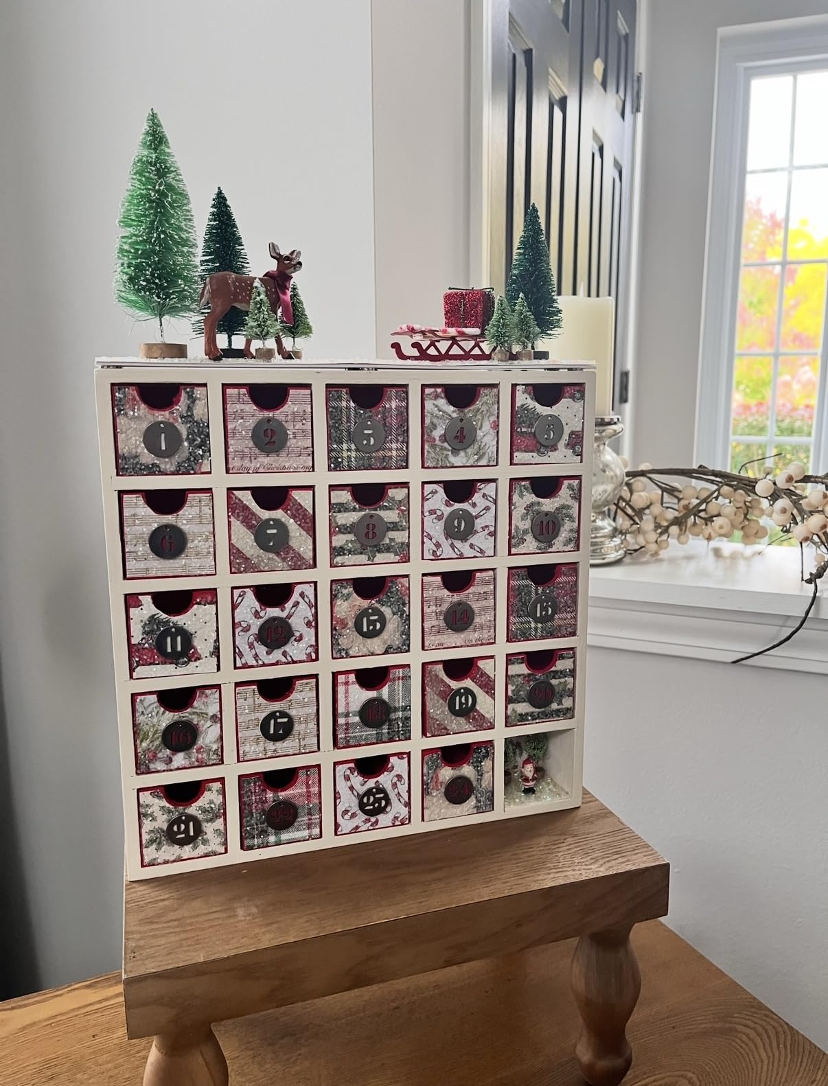 Creative Hobbies 25 Drawer Wooden Advent Calendar, DIY Unfinished Storage Box, Ready to Decorate, Pre Assembled, Storage Organizer customer photo 1