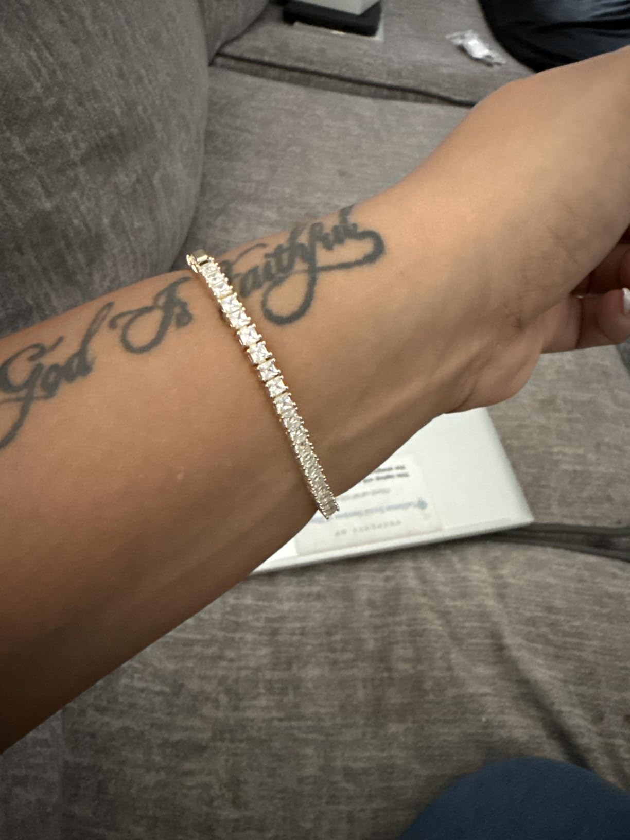 PAVOI 14K Gold Plated Cubic Zirconia Classic Tennis Bracelet | Gold Bracelets for Women | 4mm CZ, Size 6.5-7.5 Inch customer photo 1