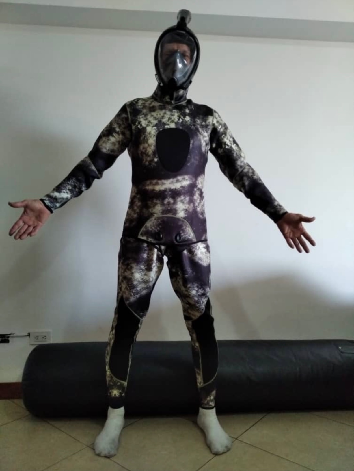 Nataly Osmann Camo Spearfishing Wetsuits Men 3mm/1.5mm Neoprene 2-Pieces Hooded Super Stretch Diving Suit customer photo 1