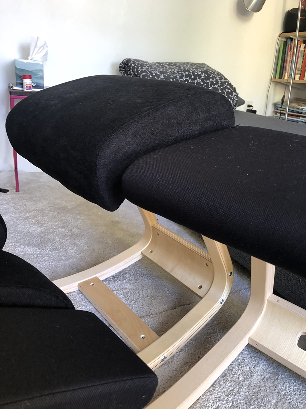 Luxton Memory Foam Ergonomic Kneeling Chair - Posture Support Comfortable Padded Office Desk Chair - Angled Rocking Stool & Balancing Seat - Natural Relief for Neck or Back Pain customer photo 2