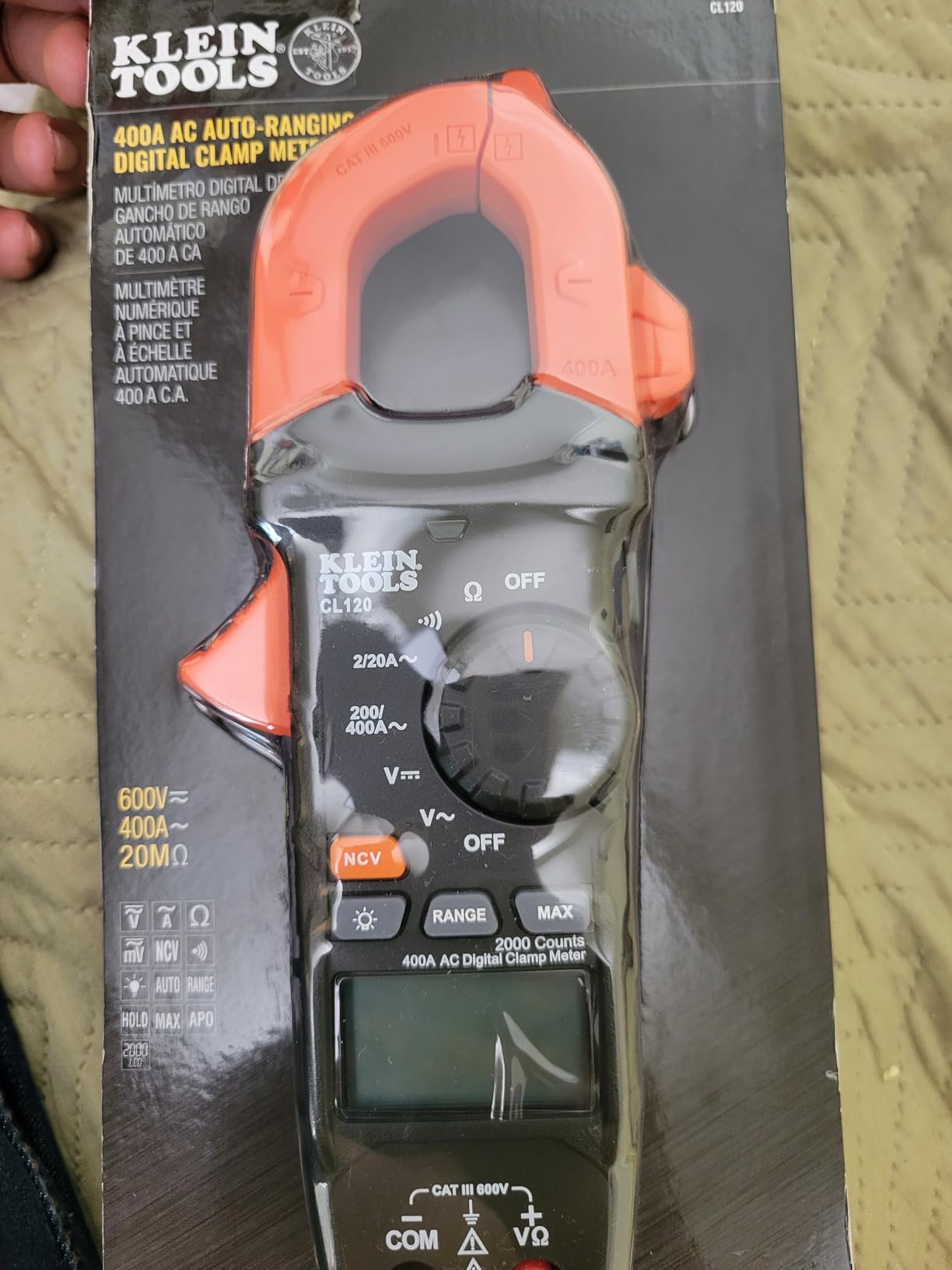 Klein Tools CL120 Digital Clamp Meter, Auto-Ranging 400 Amp AC, AC/DC Voltage, Resistance, Continuity, Non-Contact Voltage Tester Detection customer photo 1