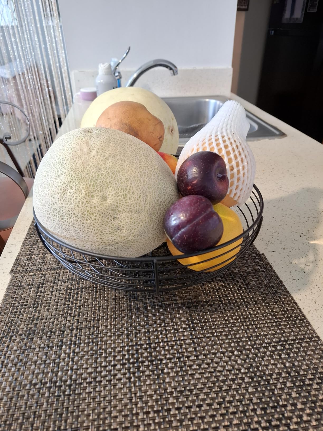 CAXXA Countertop Fruit Bowl, Wire Basket for Fruits, Breads, Vegetables,Snacks, Black customer photo 1