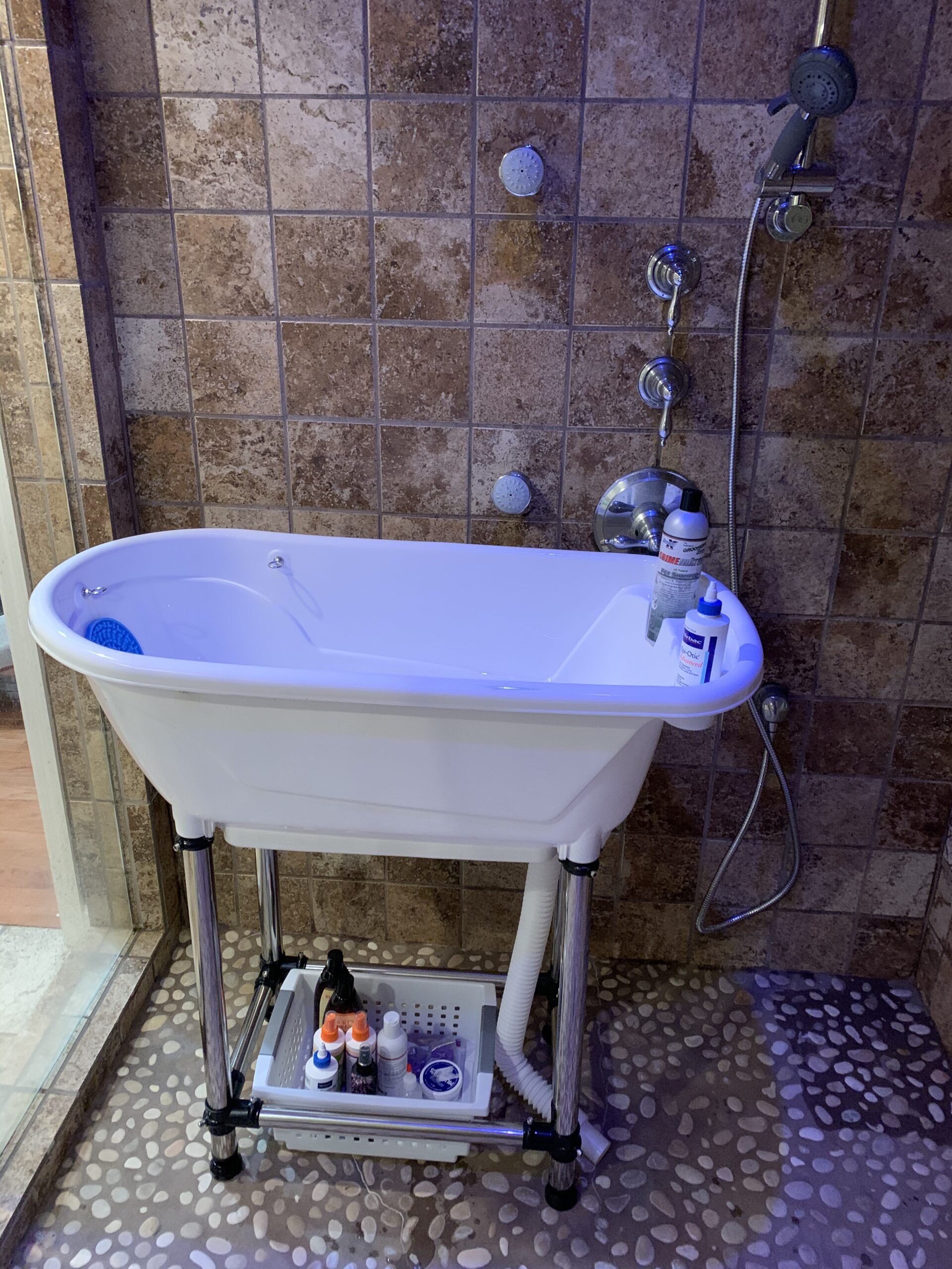 Dog Grooming Plastic Free Standing Bathtub for Small & Medium Sized Pets, for Indoor & Outdoor customer photo 1