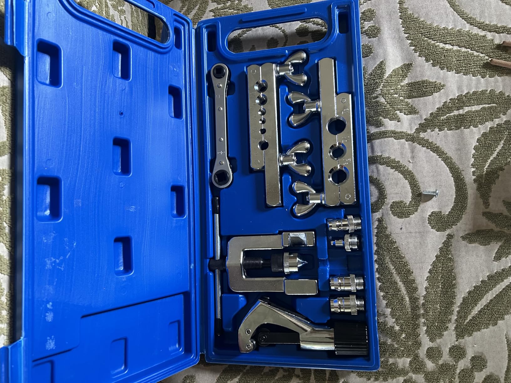 Thorstone Single Flaring Tool & Swaging Tool Kit for HVAC, Tubing, Copper Pipe Flaring with Tubing Cutter and Ratchet Wrench, 45 Degrees, Blue customer photo 1