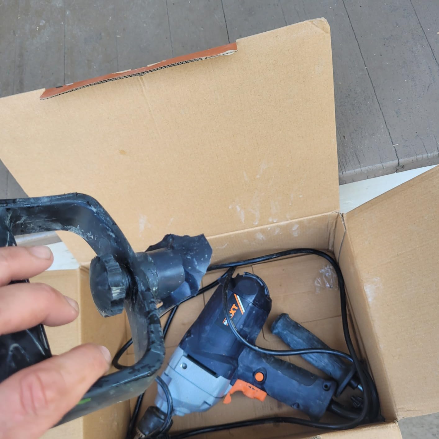 MAXXT Drill Mixer Set with Spade Handle 1/2 inch Electric Corded Mixing Drill Machine 9A Motor Concrete Mud Mixer customer photo 2