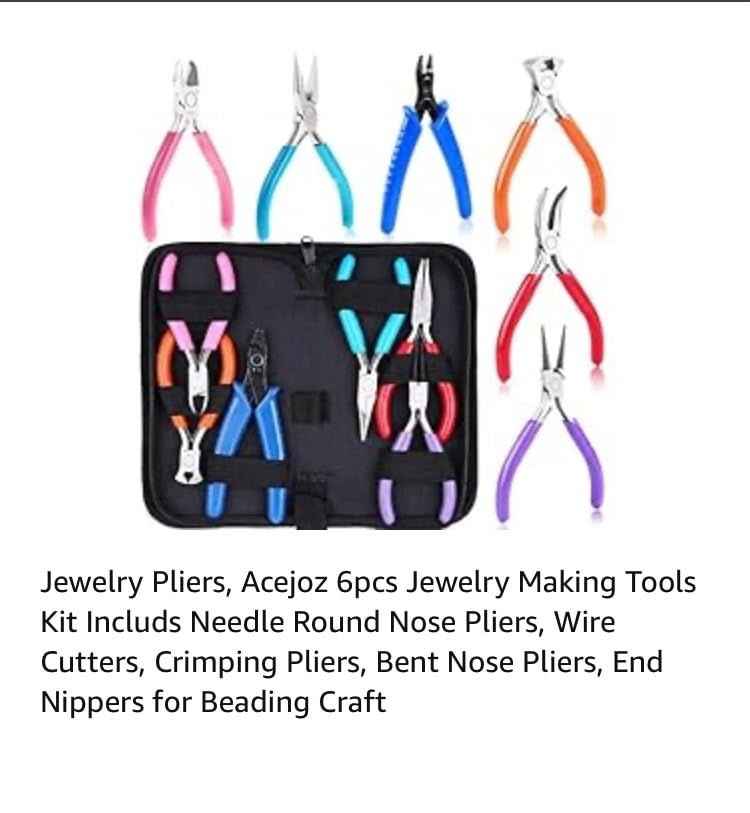 Acejoz Jewelry Making Tools Kit: 6pc Set, Including Needle Round Nose, Wire Cutters, Crimper & End Nippers for Beading & Craft customer photo 2