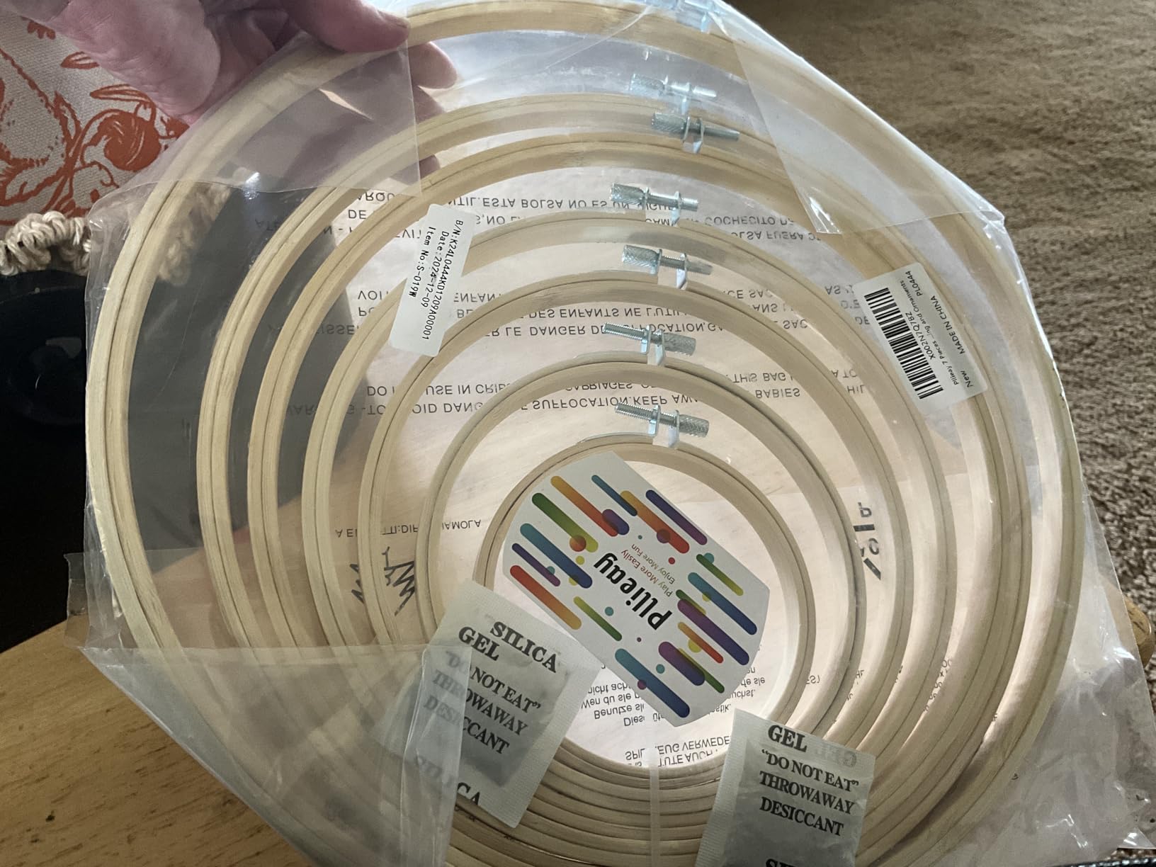 Pllieay 7 Pieces 7 Sizes Embroidery Hoops 4 inch to 12 inch Bamboo Circle Cross Stitch Hoop Rings for Craft Sewing and Ornaments customer photo 1