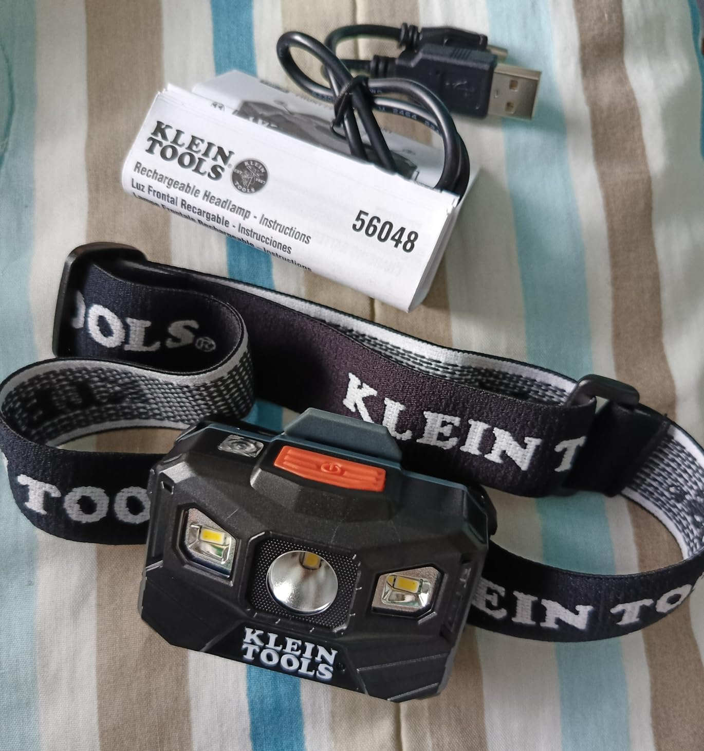 Klein Tools 56048 Rechargeable LED Headlamp, Adjustable Fabric Strap, 400 lms, All-Day Runtime, for Work customer photo 2