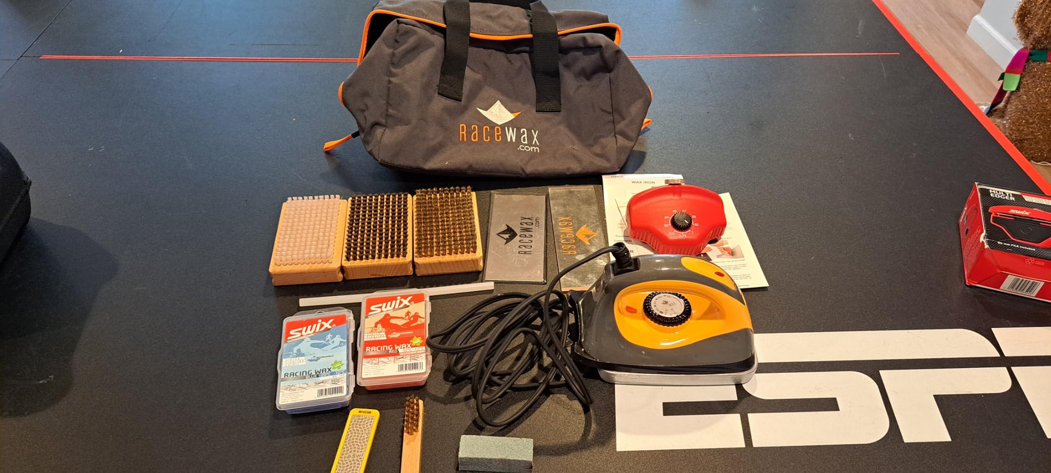 RaceWax Elite Ski and Snowboard Tuning and Waxing Kit - Complete with Waxing Iron, Angled Edge Tuner, Universal Temperature Wax, Edge Tools, Base Repair Tools, and Cordura Travel Bag (PC-7909) customer photo 1