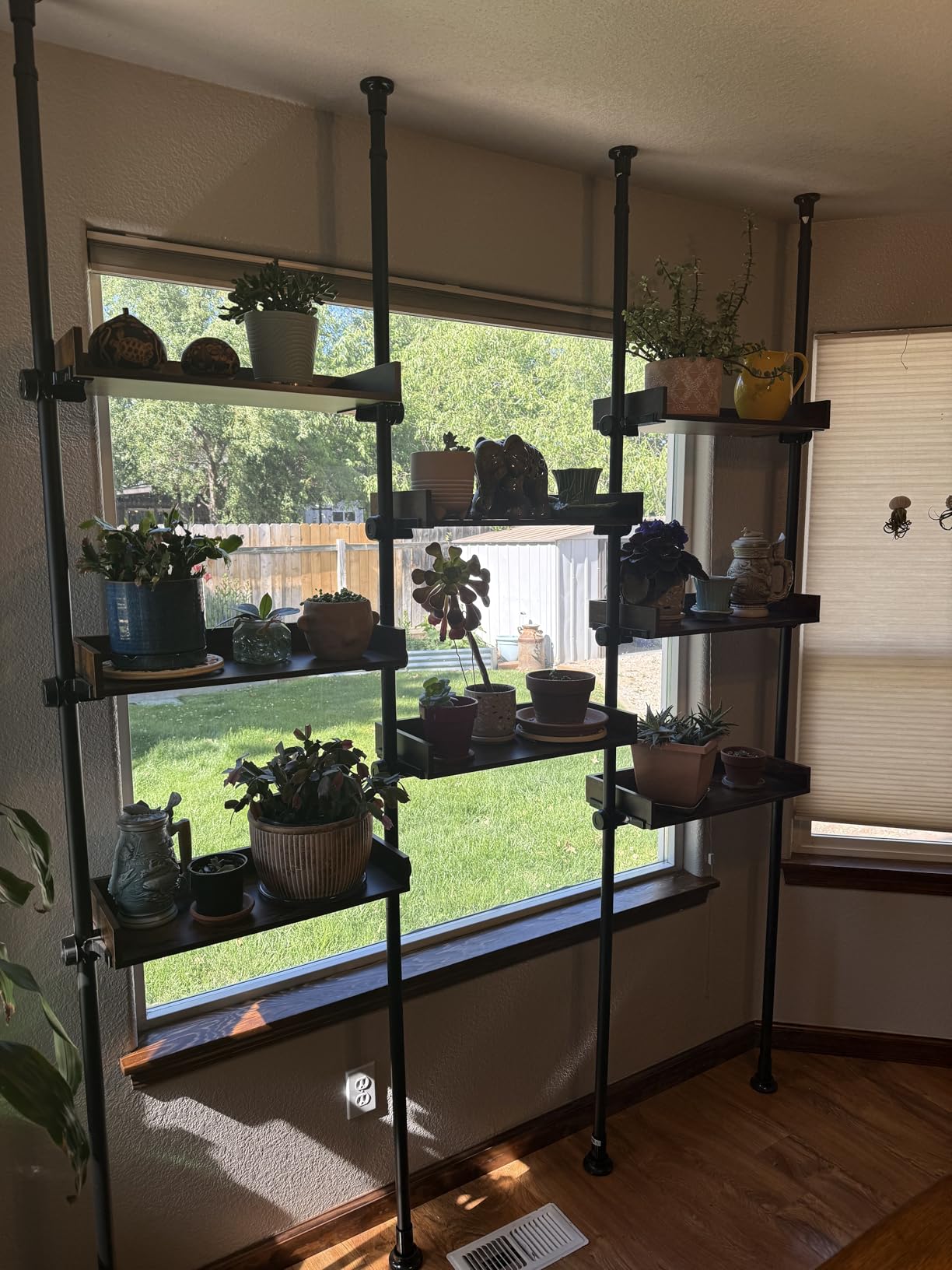 ALLZONE Bathroom Organizer, Over The Toilet Storage, 4-Tier Adjustable Wood Shelves for Small Rooms, Saver Space Rack, 92 to 116 Inch Tall, Narrow Cabinet, Rustic Brown customer photo 2
