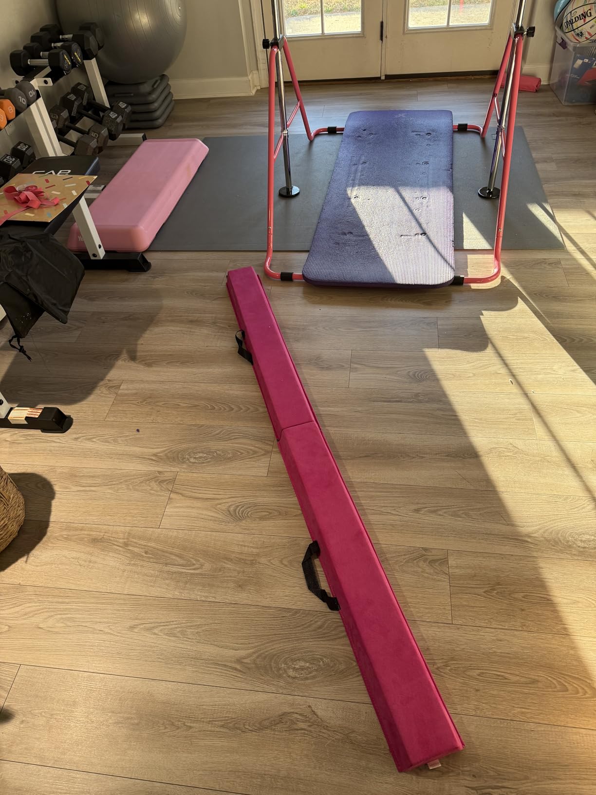 MARFULA 6 FT / 8 FT / 9 FT Folding Gymnastics Beam Foam Balance Floor Beam - Extra Firm - Suede Cover - Anti Slip Bottom with Carry Bag for Kids/Adults Home Use customer photo 1
