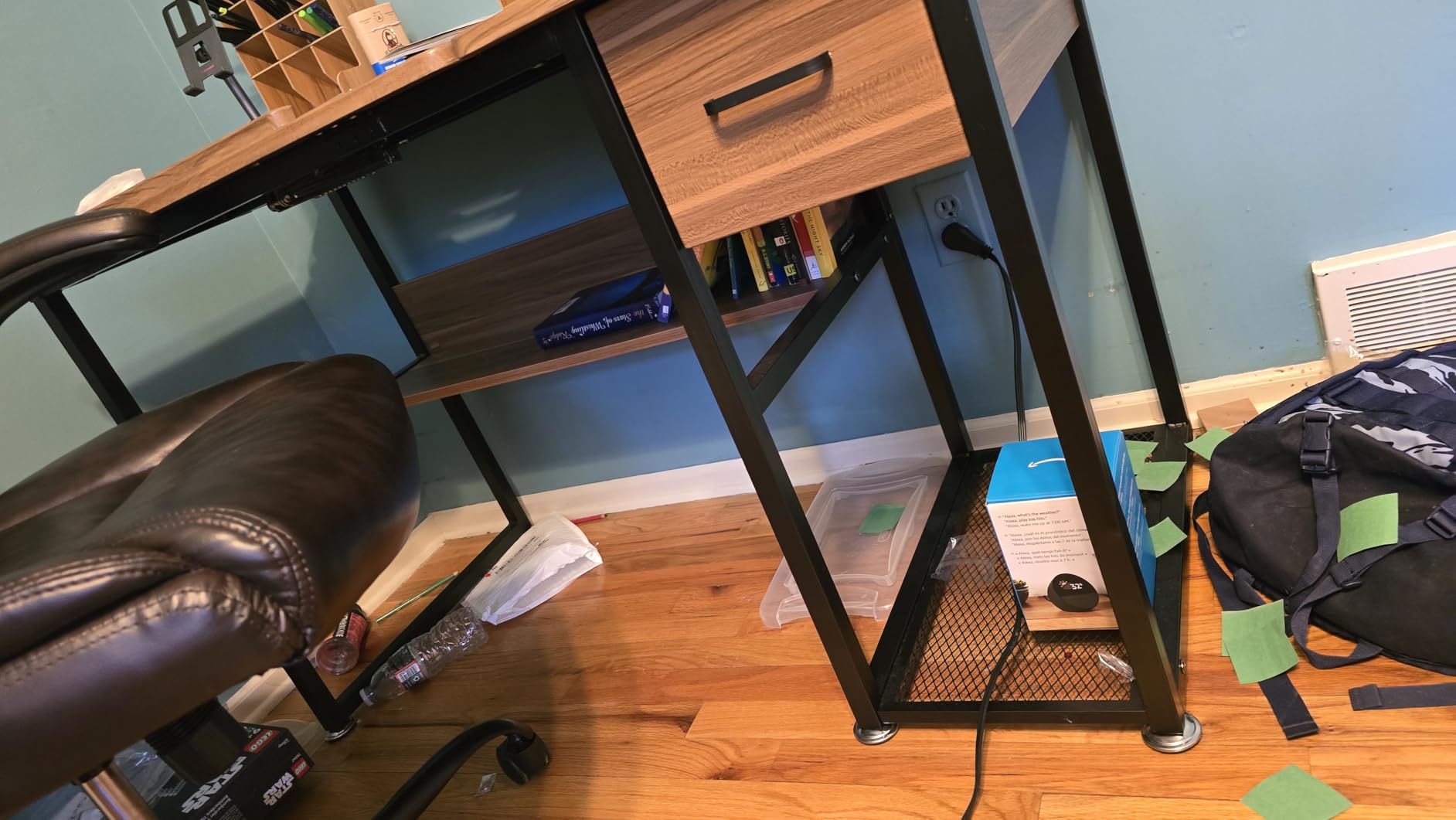 Tribesigns Drafting Table with Storage Drawers, Drawing Computer Desk Artist Craft Table Painting Desk Workstation with Shelves and Tiltable Tabletop for Students, Home Office customer photo 2