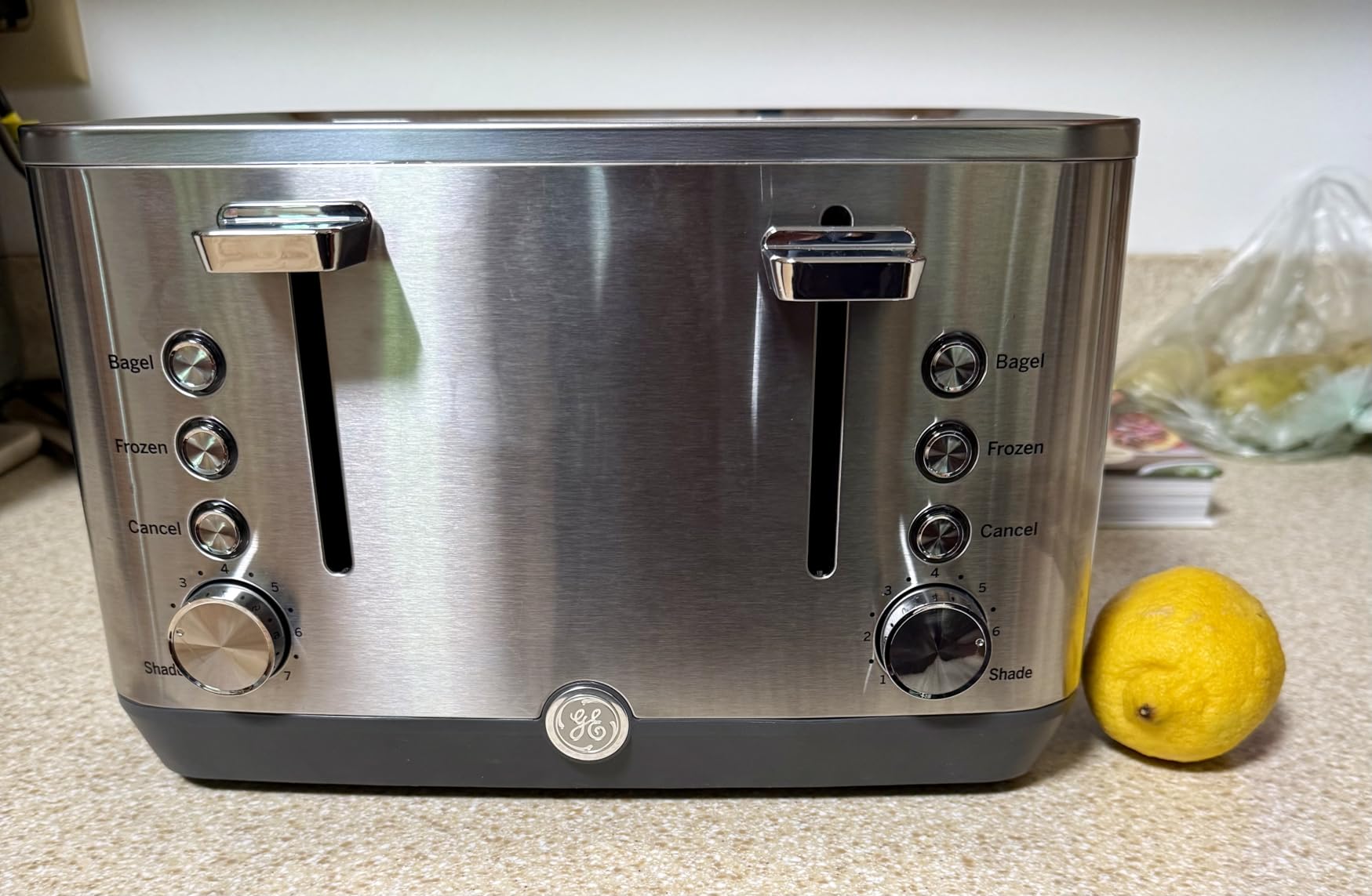 GE 2 Slice Stainless Steel Toaster, Extra Wide Slots for Toasting Bagels, Breads, Waffles & More, 7 Adjustable Shade Settings, Removable Crumb Tray, Countertop Kitchen Essentials, 850 Watts customer photo 2