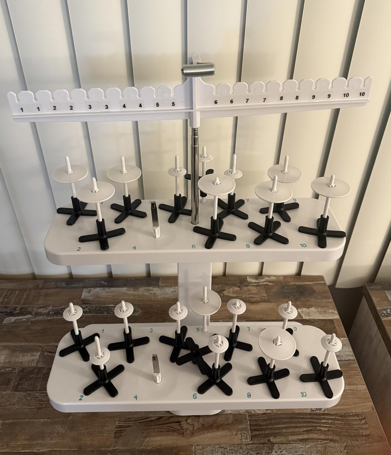 Sew Tech 20 Spool Thread Stand for Embroidery Machine Sewing Quilting Serger Machine, Height Adjustable Cone Thread Holder for Smoother Feed, Large Spool Holder for Brother Singer Babylock Bernina etc customer photo 2