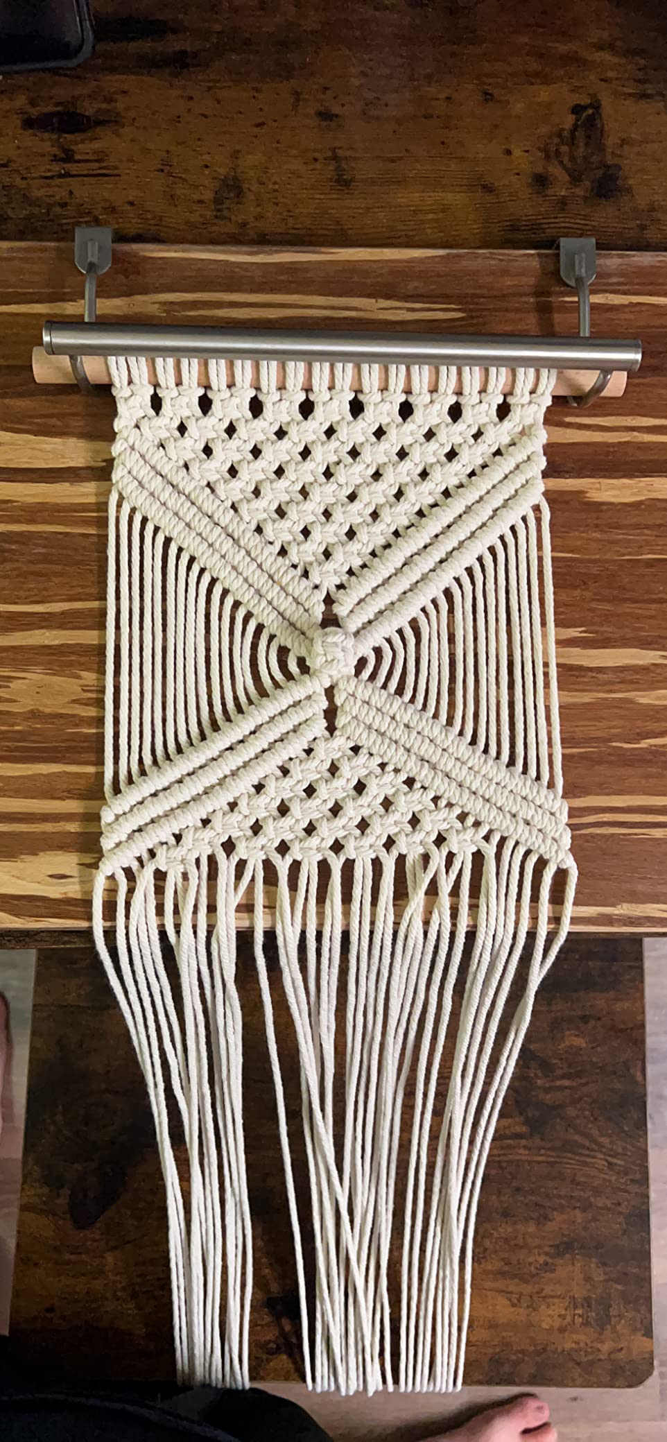 RQWZBCHX DIY Macrame Wall Hanging Kits, 3 Patterns Macrame DIY Wall Hangers for Beginners, Home Decor with 200 Meters Macrame Cord, 3 PCS Wooden Dowels and Instruction Booklet for Macrame Starters customer photo 1