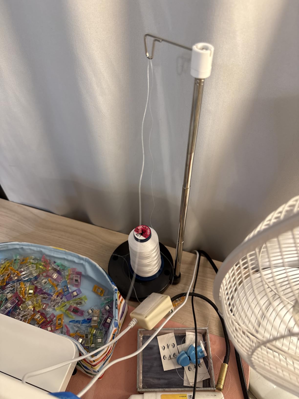 Sew Tech Adjustable Cone Thread Stand Spool Holder for Sewing Machine Embroidery Quilting Serger Machines, Single Thread Stand for Smoother Feed, Large Spool Holder with Steady Heavy Plastic Base customer photo 2