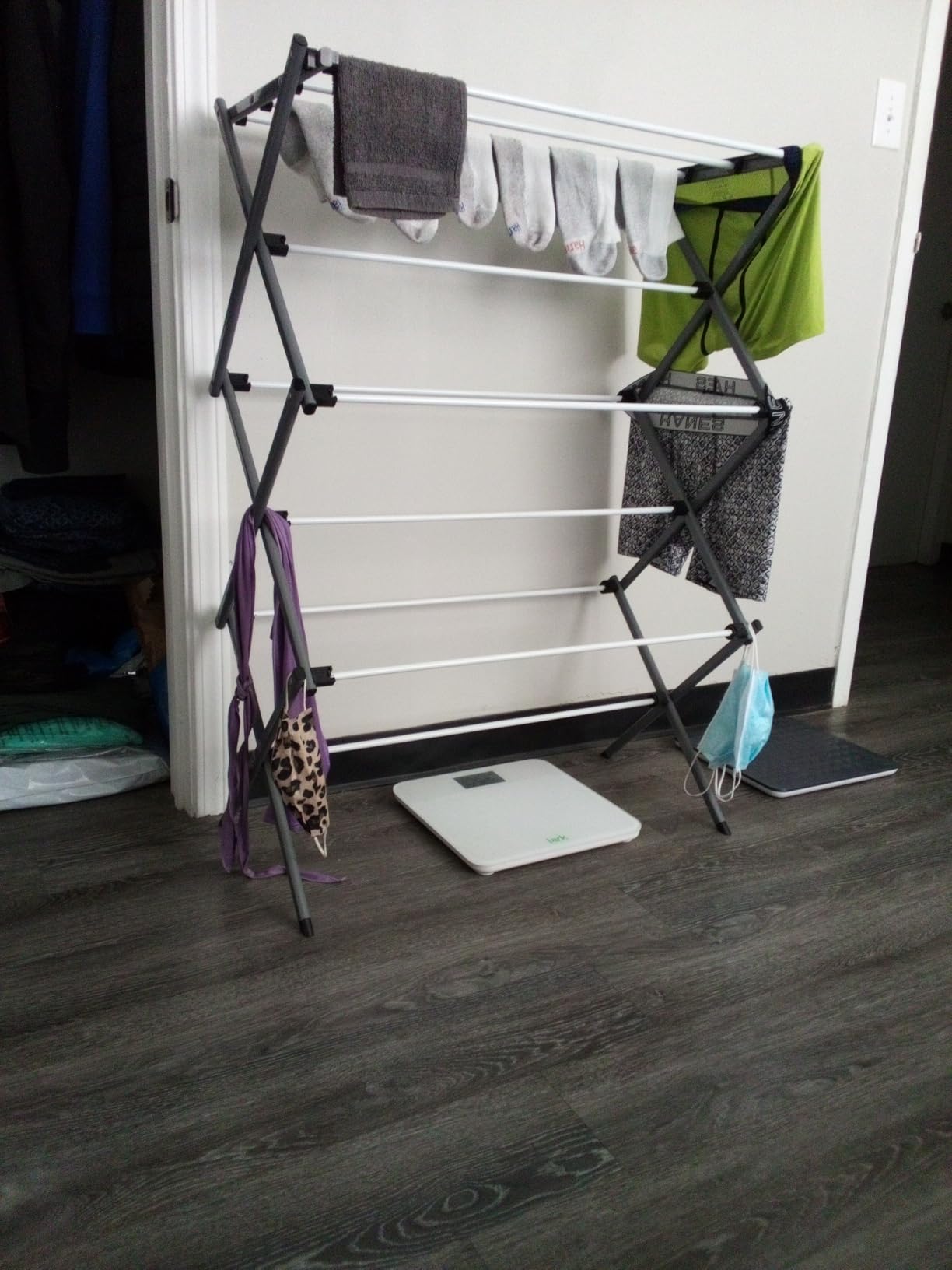 Honey-Can-Do Collapsible Clothes Drying Rack - Durable, Space-Saving Laundry & Towel Rack, Sturdy Clothing Rack for Hanging Clothes Indoors & Outdoors, Steel customer photo 2