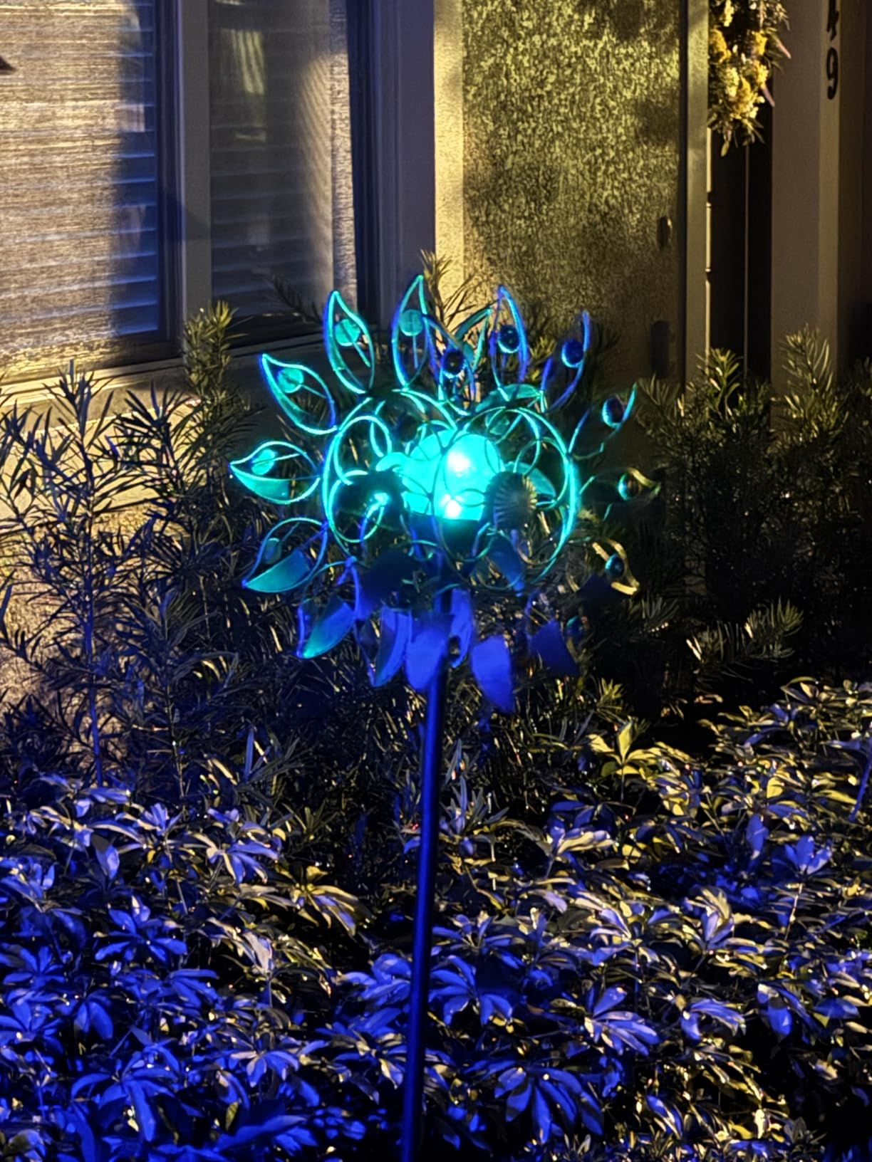 Solar Wind Spinner Multi-Color LED Lighting by Solar Powered Glass Ball with Kinetic Wind Aculptures Dual Direction Decorative Lawn Ornament Wind Mill customer photo 1