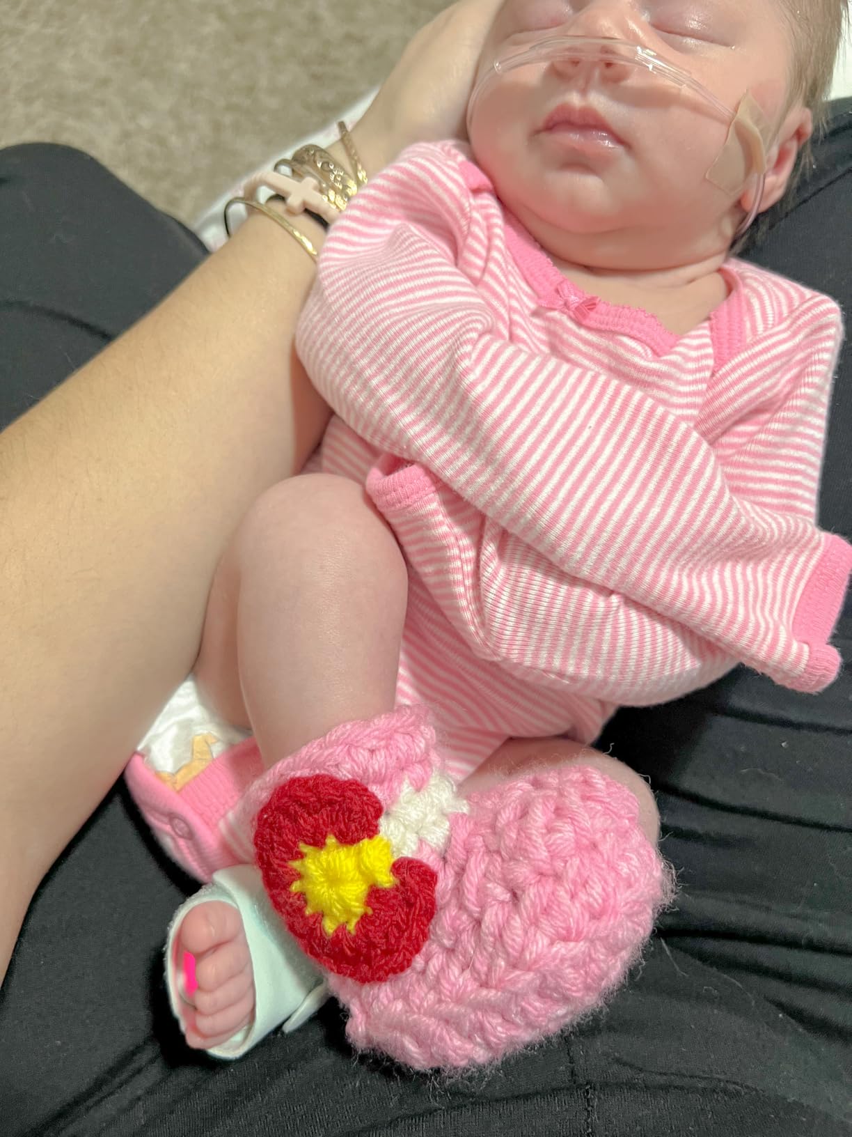 Owlet Accessory Fabric Sock for Dream Sock Baby Monitor, Fits Babies 0 to 18 Months, Dusty Rose (Sensor and Base Station Not Included) customer photo 1