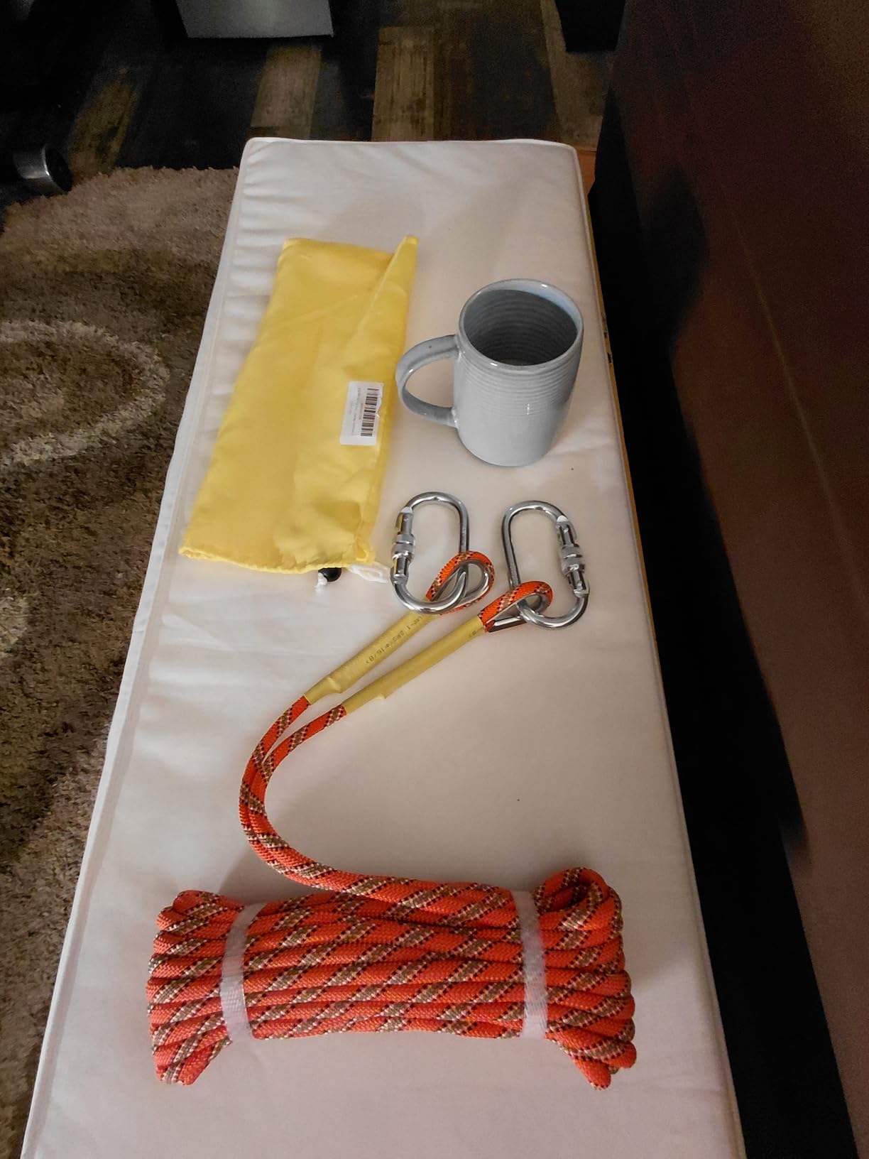 NTR Orange/Black/Blue/Green Climbing Rope 10M(32ft) 20M(64ft) 30M(96ft) 50M(160ft), 8MM Static Rock Climbing Rope with 2 Steel Hooks, Rappelling Rope for Outdoor, Hiking Safety Escape Rope customer photo 1