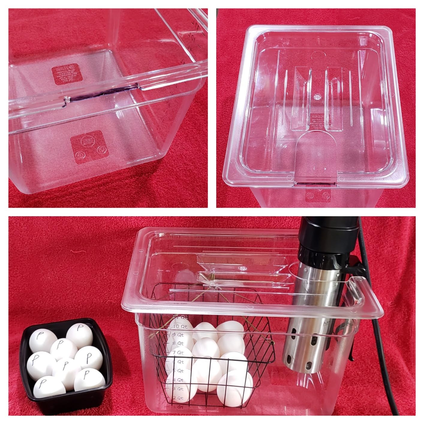 Sous Vide Container with Lid 11 Liter/12 Quarts for Virtually All Immersion Circulators Cookers Crystal Clear Transparent Polycarbonate Accessories Kit (12 Quats with Lid) customer photo 1