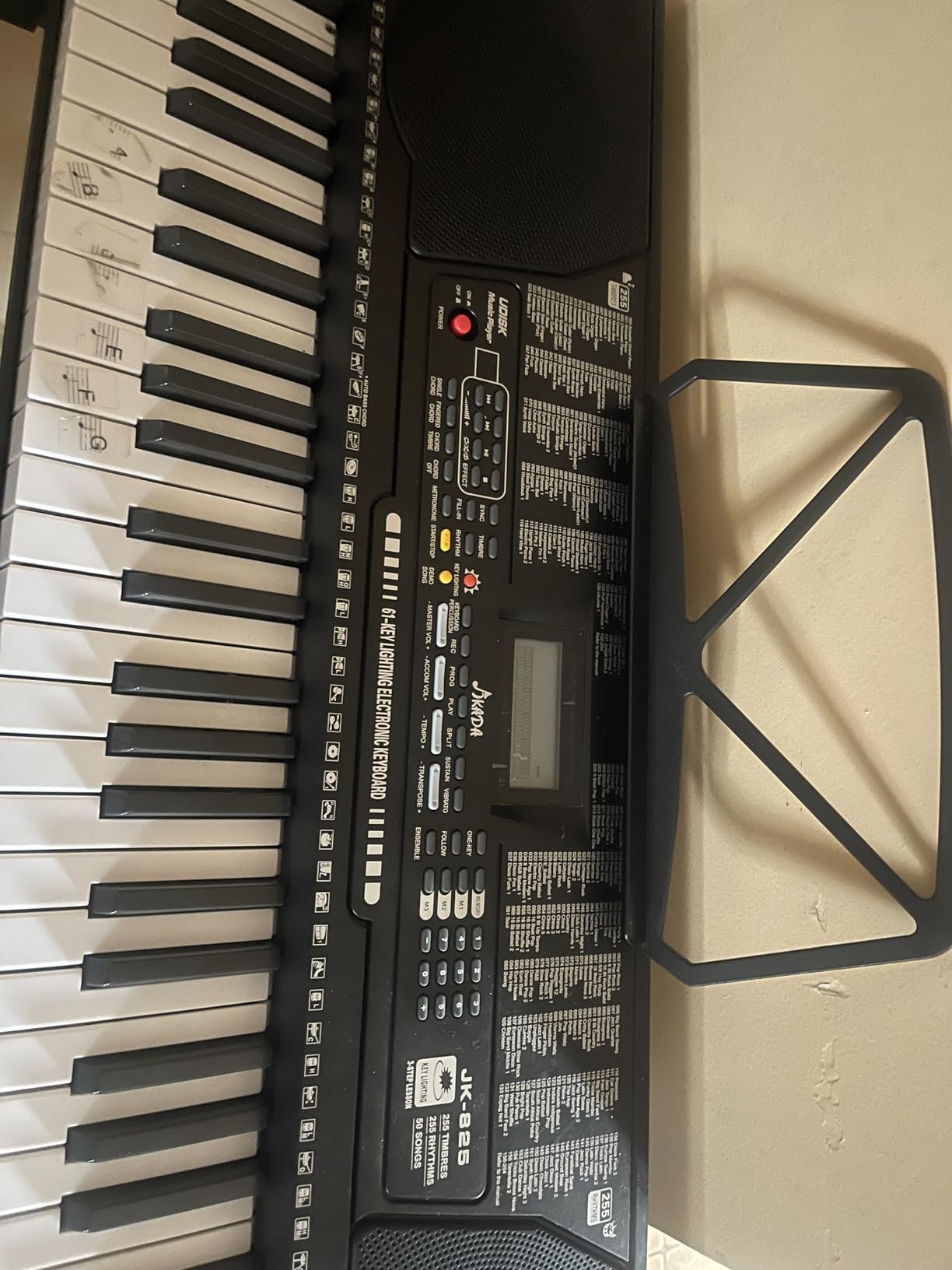 61 Key Portable Electronic Keyboard Piano w/Lighted Full Size Keys, LCD, Headphones, X-Stand, Stool, Music Rest, Microphone, Note Stickers, Built-In Speakers, 3 Teaching Modes customer photo 1