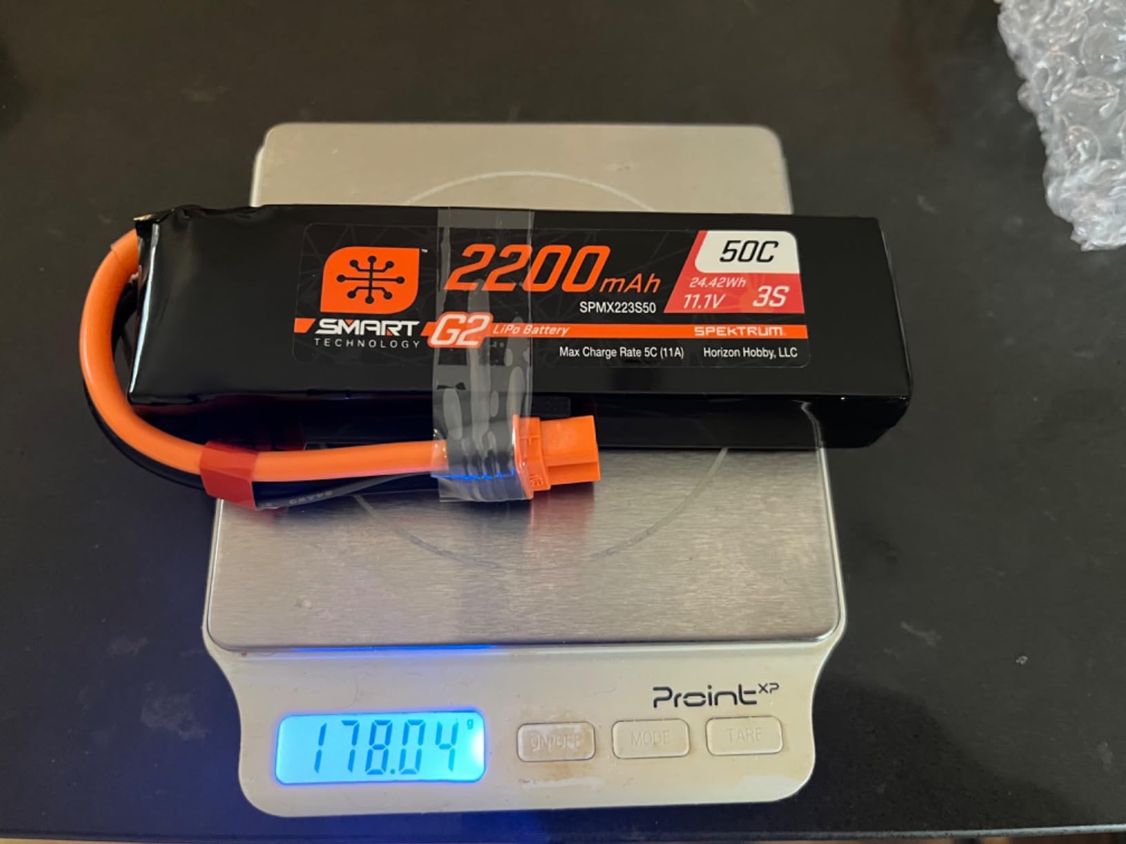 Spektrum 11.1V 2200mAh 3S 50C Smart LiPo G2 with IC3 Connector, SPMX223S50 customer photo 1
