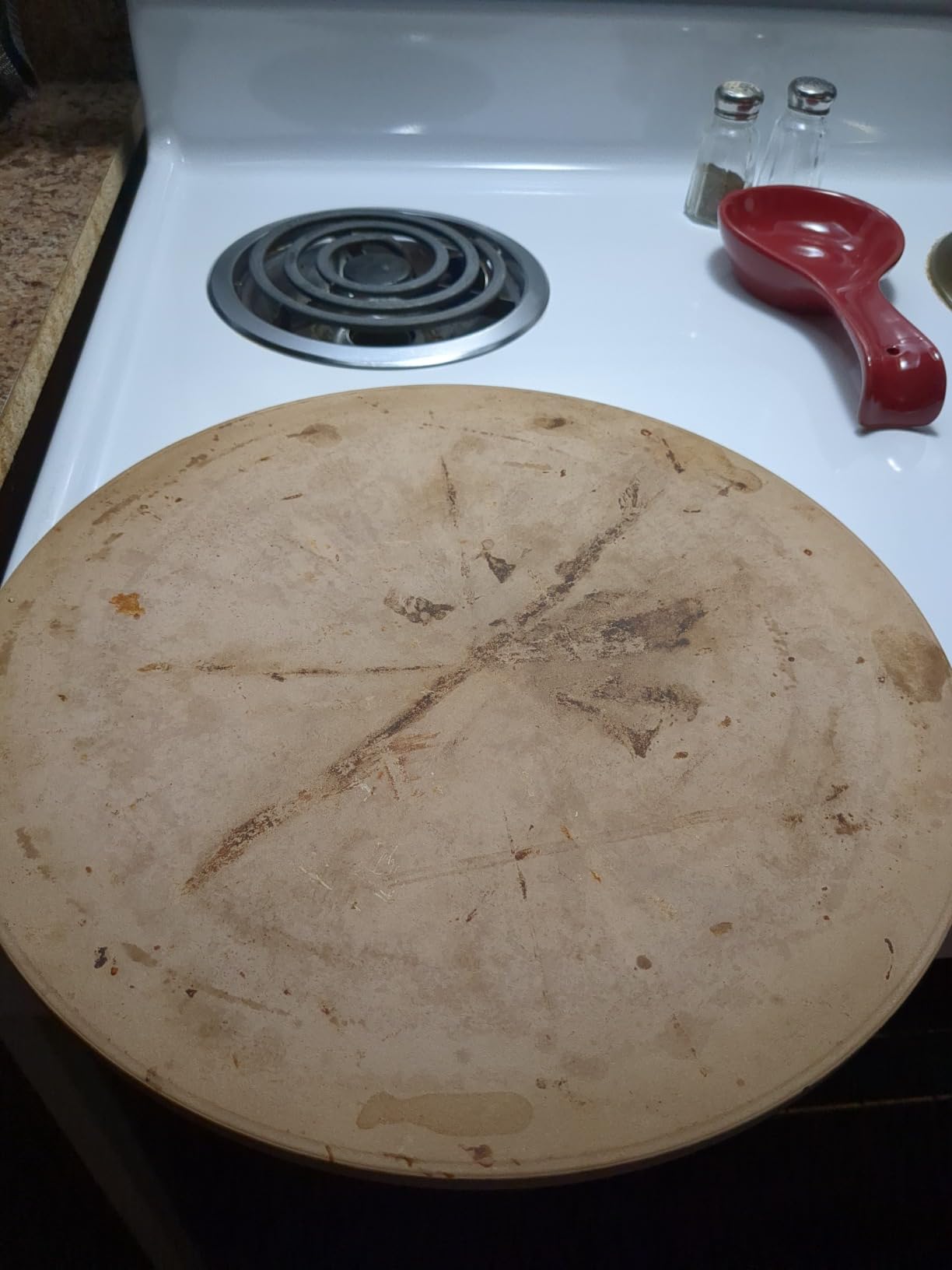 Nordic Ware 14-Inch Square Pizza and Baking Stone, Oven Safe and Grill Safe Cordierite with Stainless Holder customer photo 1