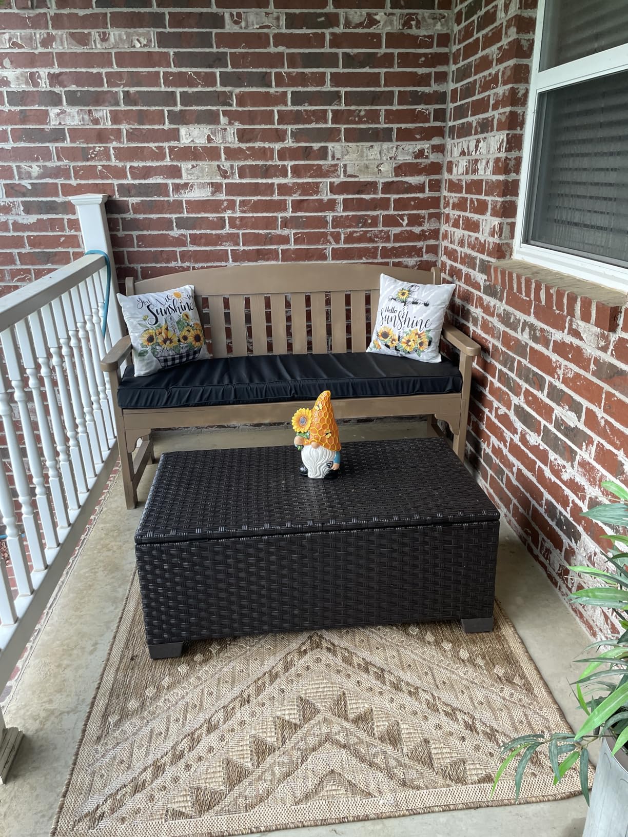 Rattaner Patio Coffee Table with Storage Wicker Outdoor Coffee Table and All-Weather Wicker Side Table with Waterproof Cover, Black customer photo 1