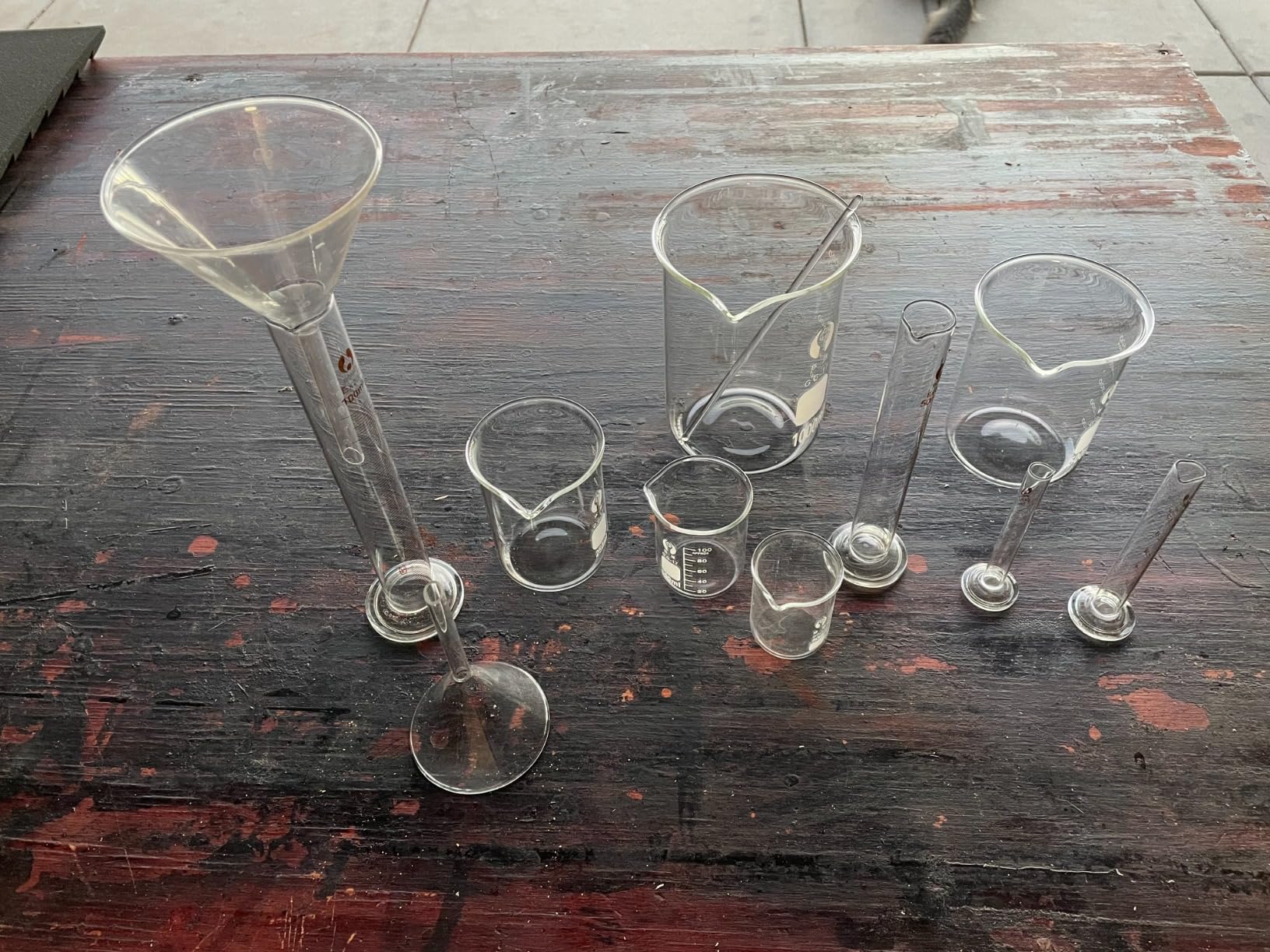 Feekoon 10 Pieces Glass Measuring Beaker and Graduated Measuring Cylinder with Stirring Rod 50/100/ 250/500/ 1000 ml Thick Glass Beakers and 5/10/ 50/100 ml Graduated Cylinders for Science Lab customer photo 1