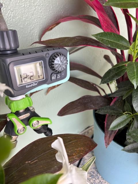 RAINPOINT Sprinkler Timer, Programmable Water Timer for Garden Hose, Outdoor Soaker Hose Timed with Rain Delay/Manual/Automatic Watering System, Digital Irrigation for Yard, Lawn, 1 Outlet customer photo 1